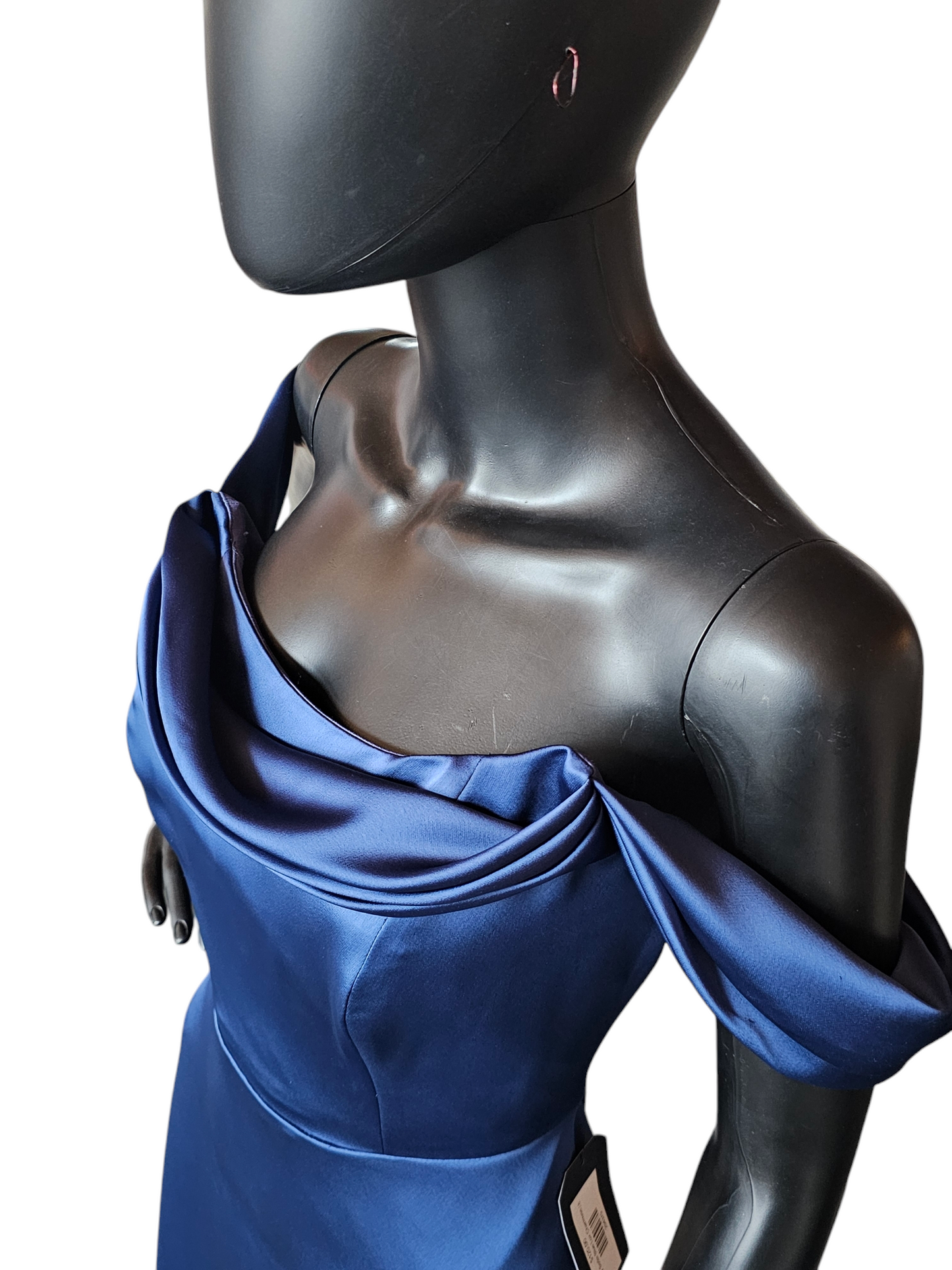 Dessy Sofia Blue Lux Charmuse Formal Gown