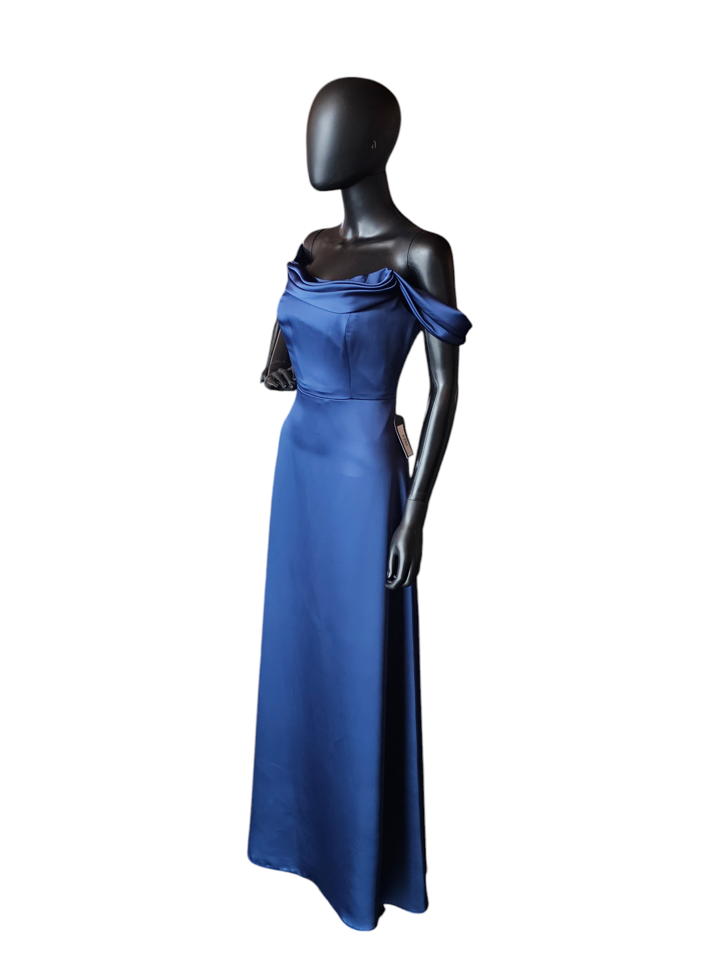 Dessy Sofia Blue Lux Charmuse Formal Gown