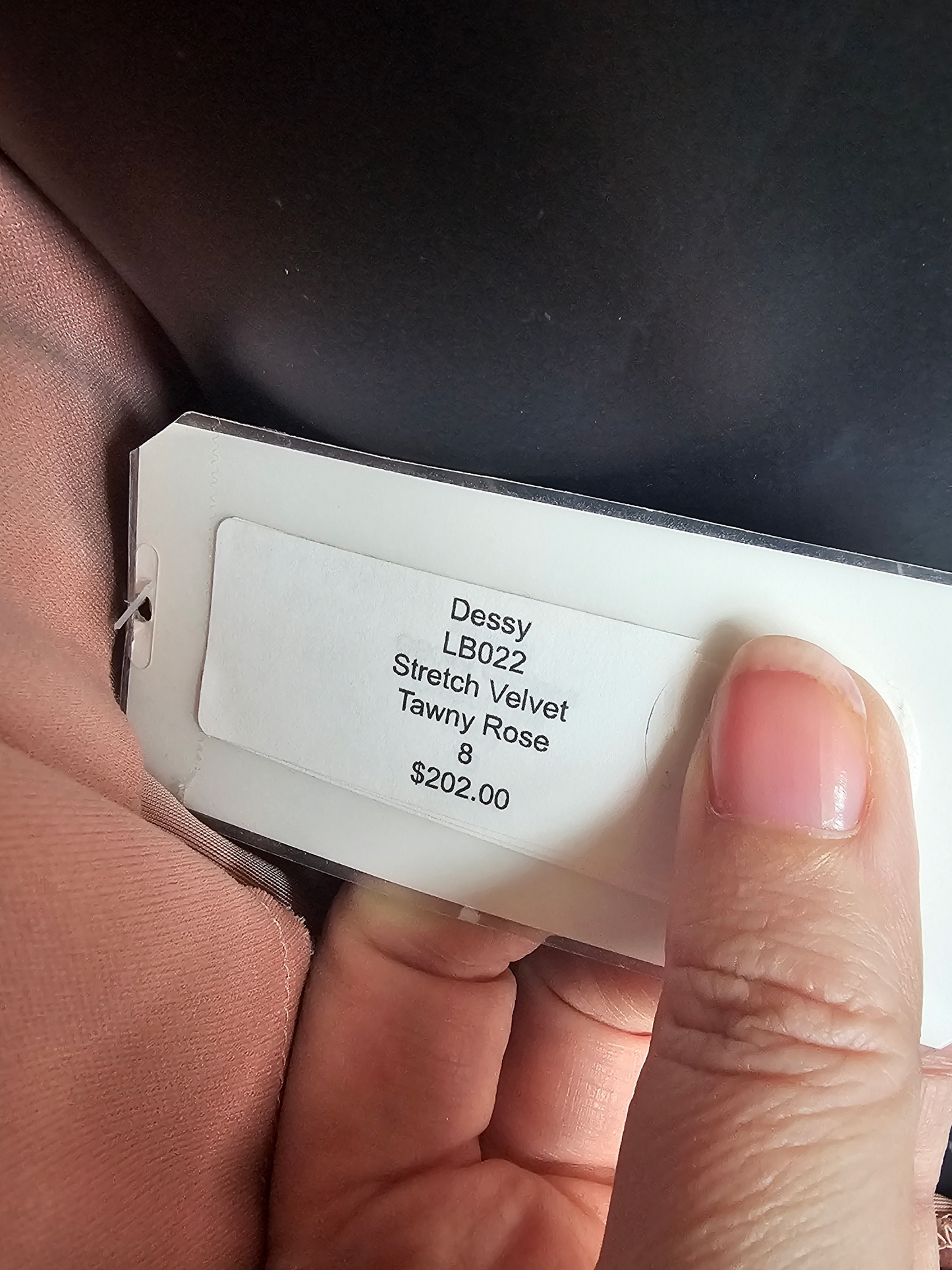 Dessy Stretch Velvet Rose Full Length Formal Gown