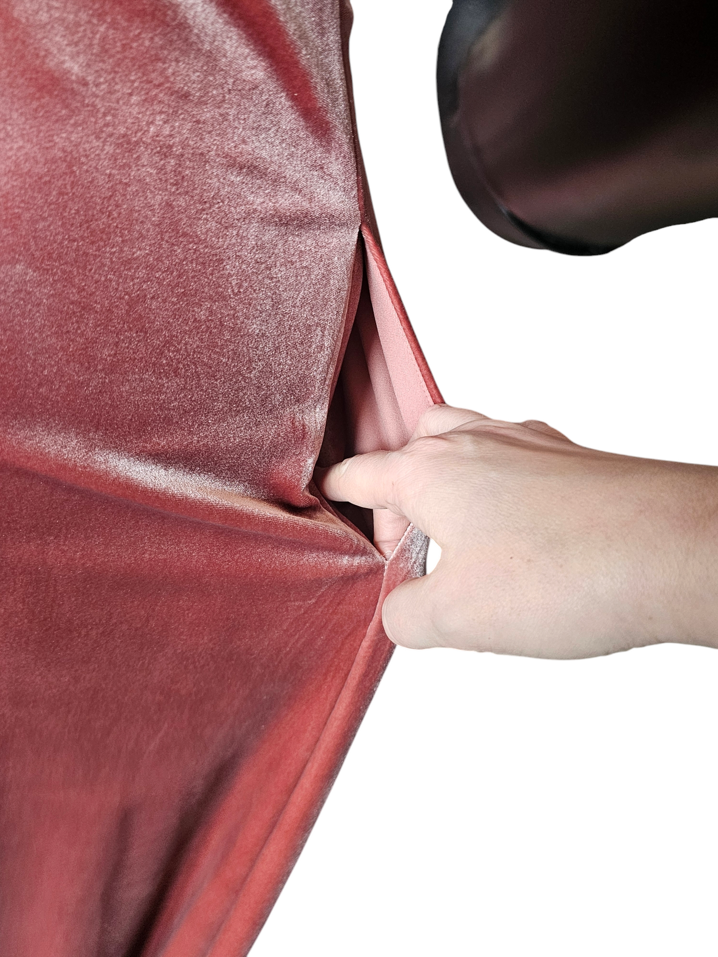 Dessy Stretch Velvet Rose Full Length Formal Gown