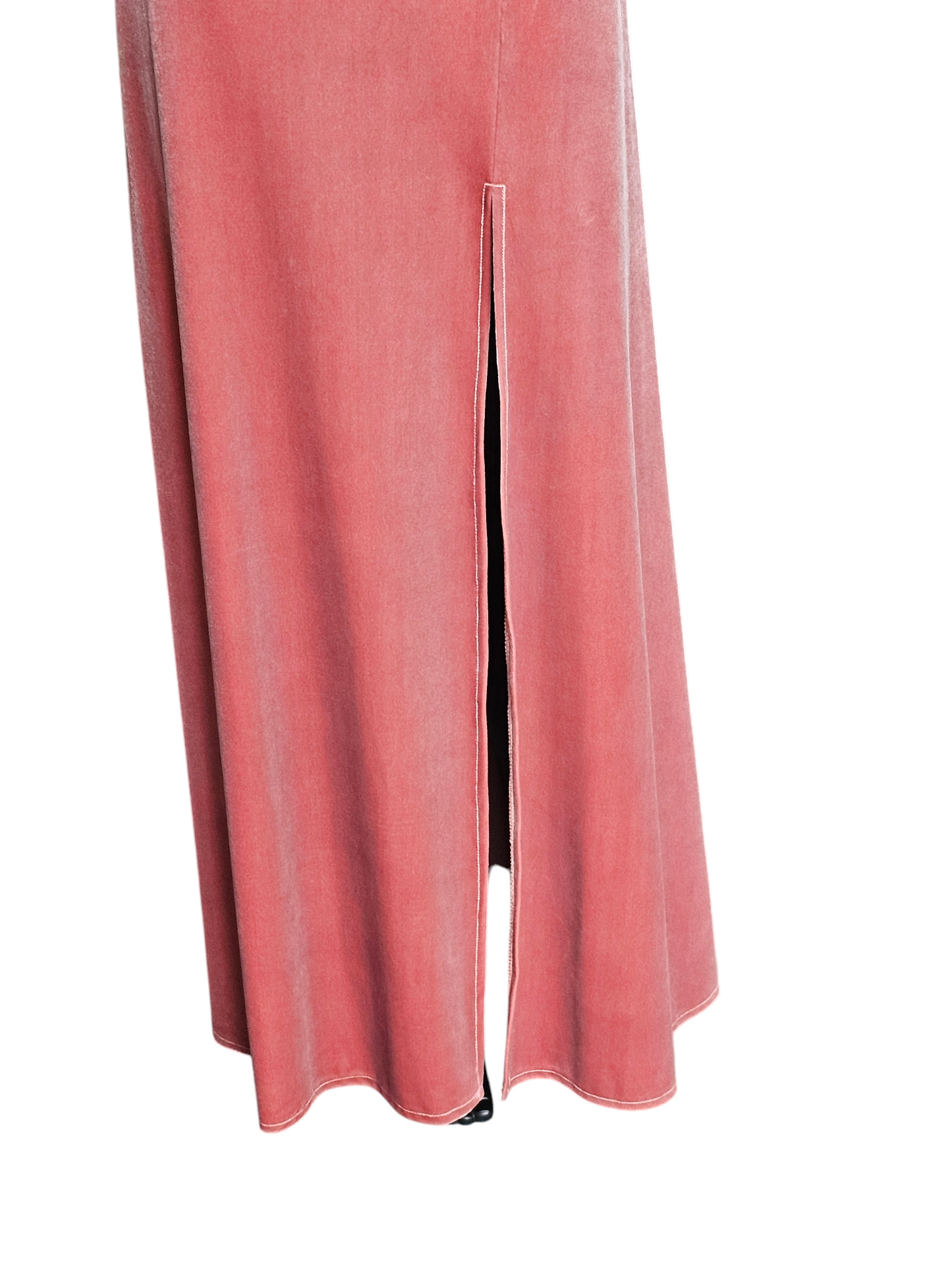 Dessy Stretch Velvet Rose Full Length Formal Gown