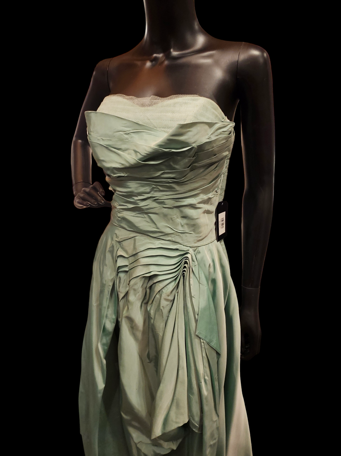 Vintage 50s Teal Taffeta Party Dress / Evening Gown