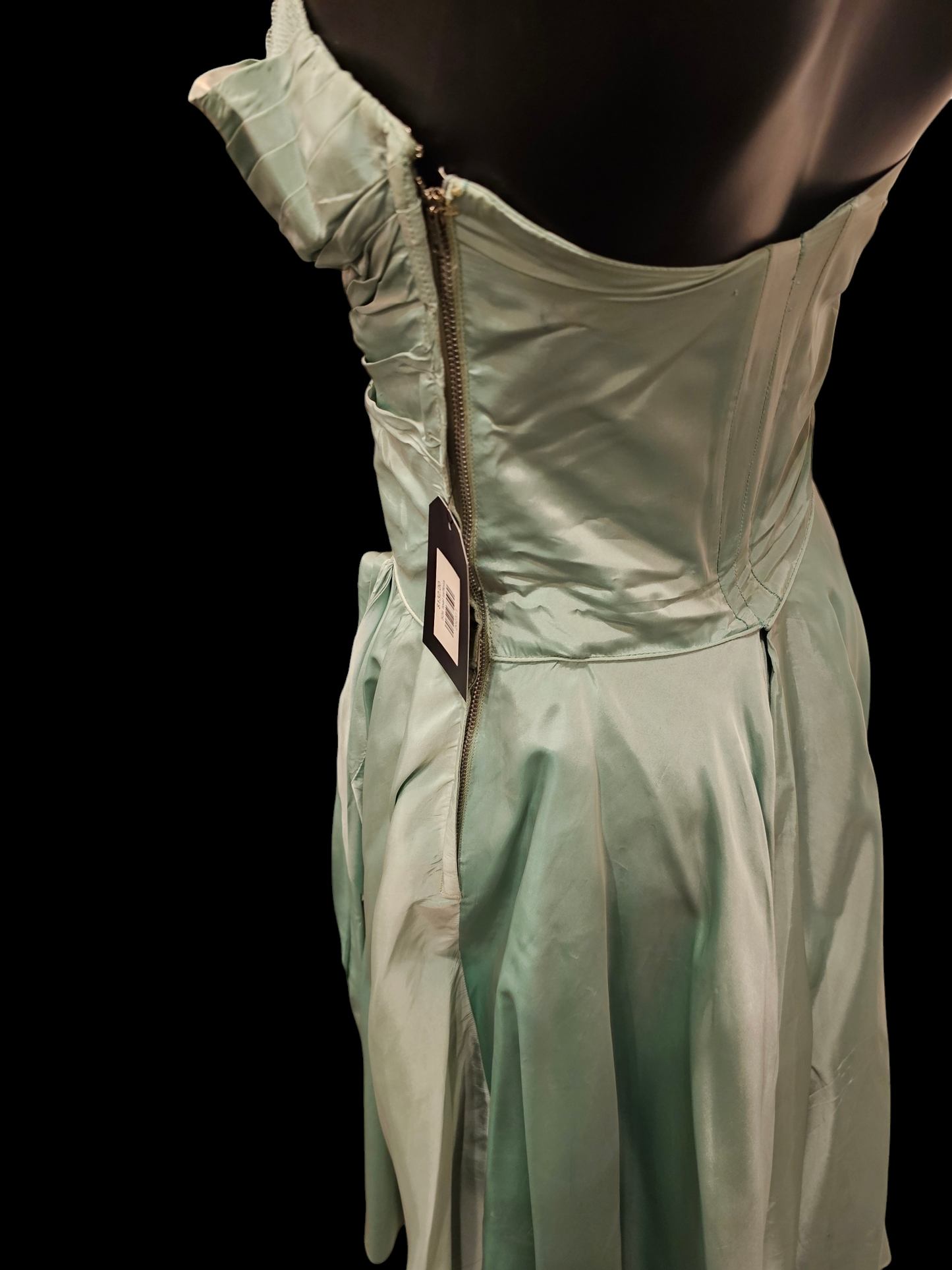 Vintage 50s Teal Taffeta Party Dress / Evening Gown