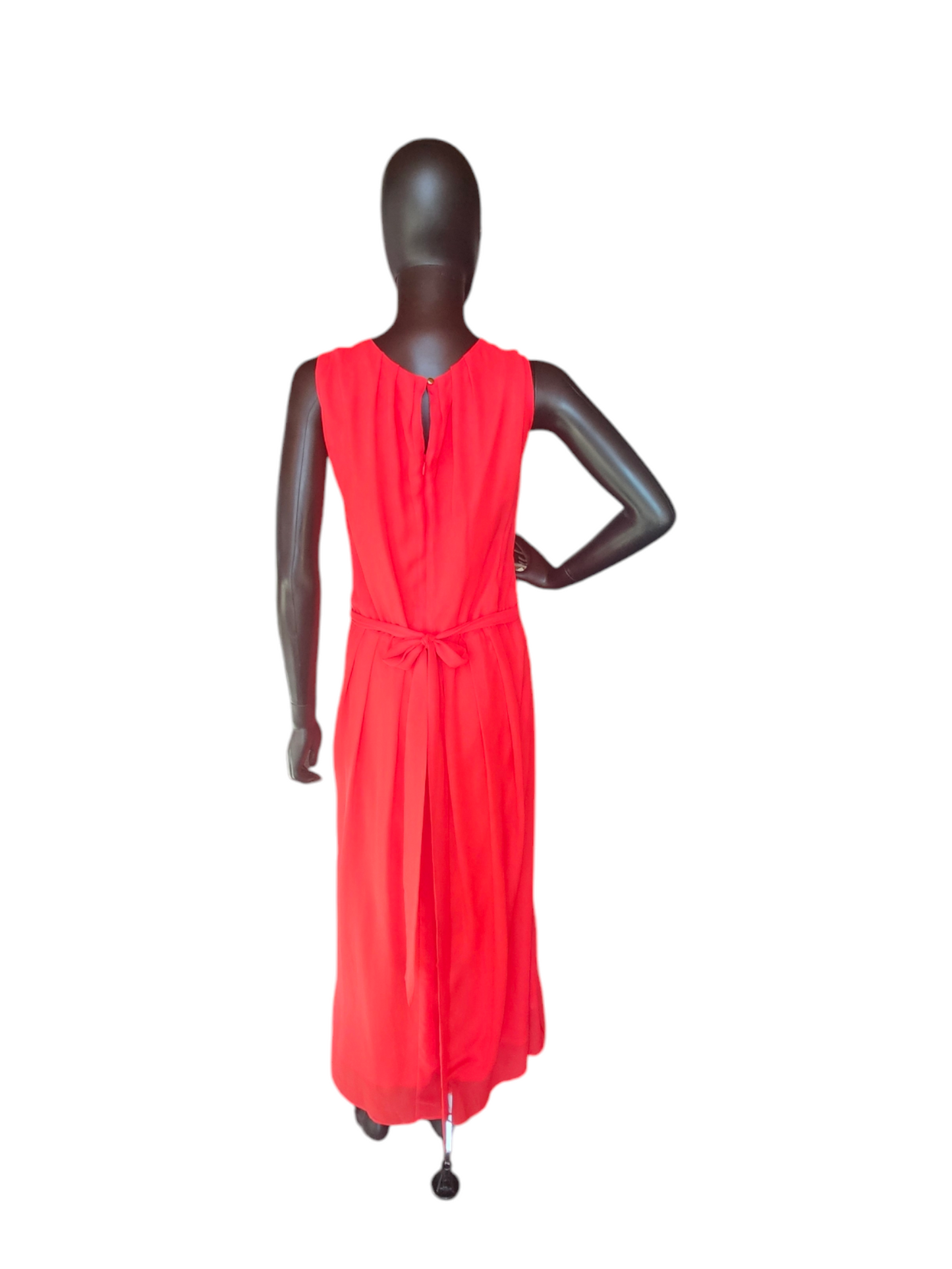 Red Coral Stretch Netting Blouson Maxi Dress - Lane Bryant