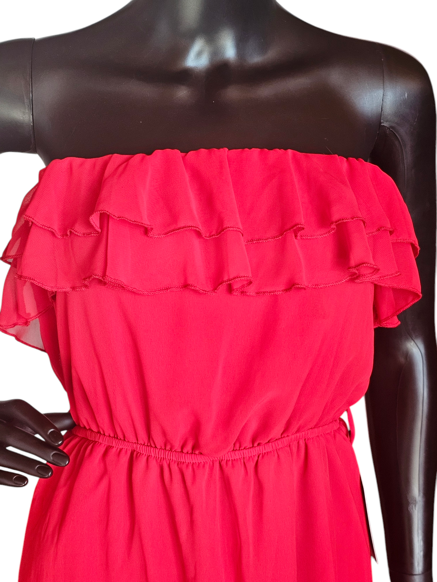 Red Chiffon Short Flutter Dress  - Maurices