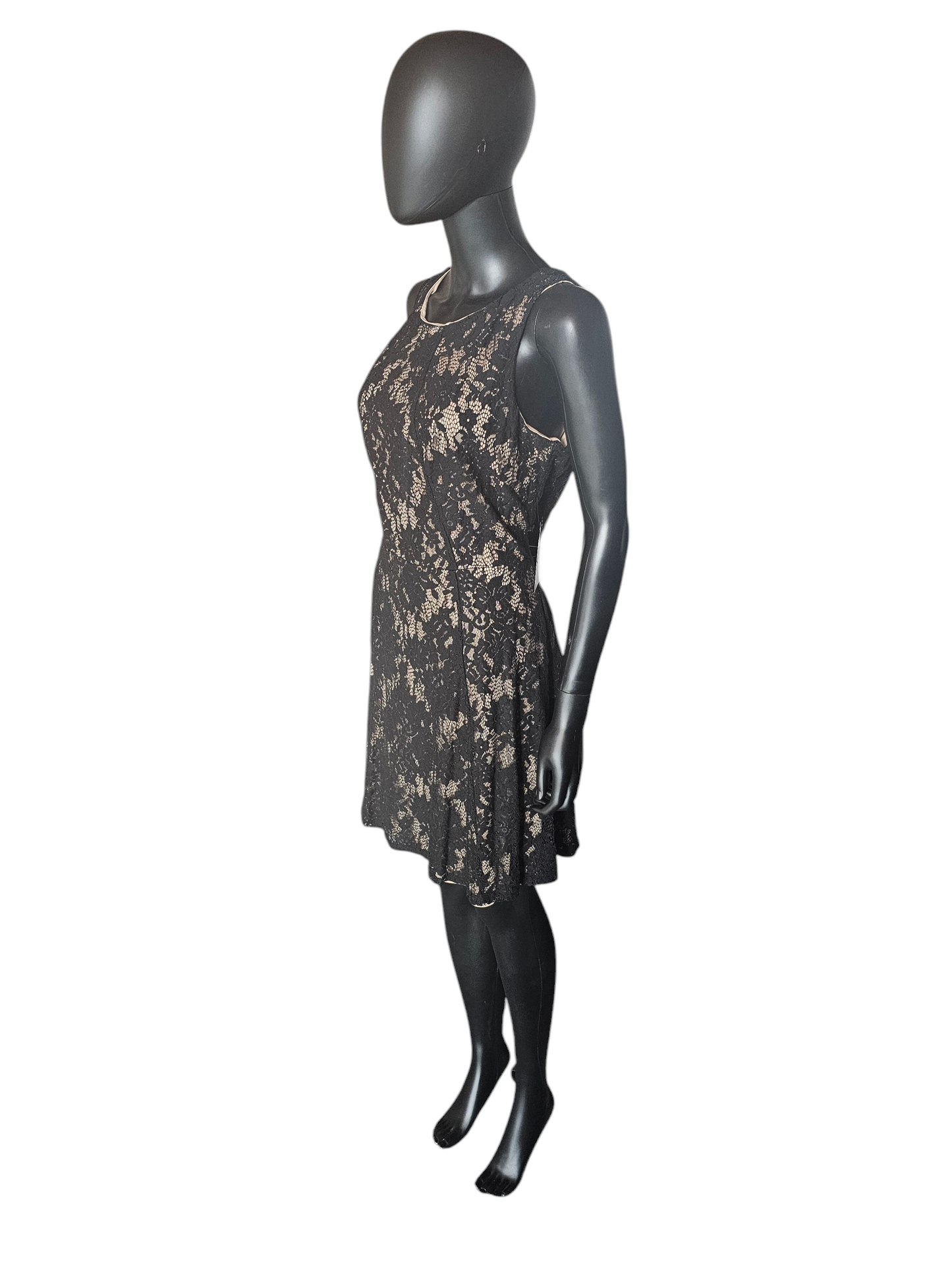 Black Lace/Nude Sleeveless Cocktail Dress - Apt 9