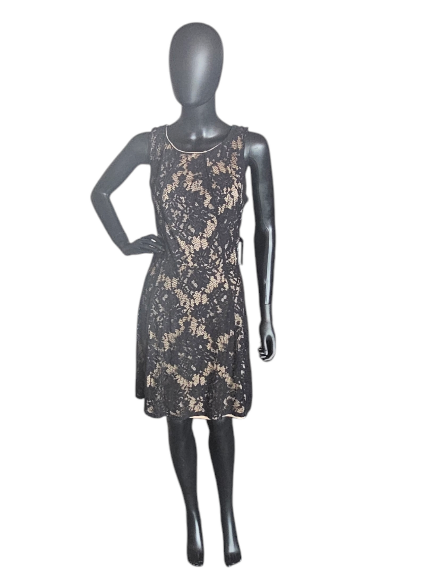 Black Lace/Nude Sleeveless Cocktail Dress - Apt 9