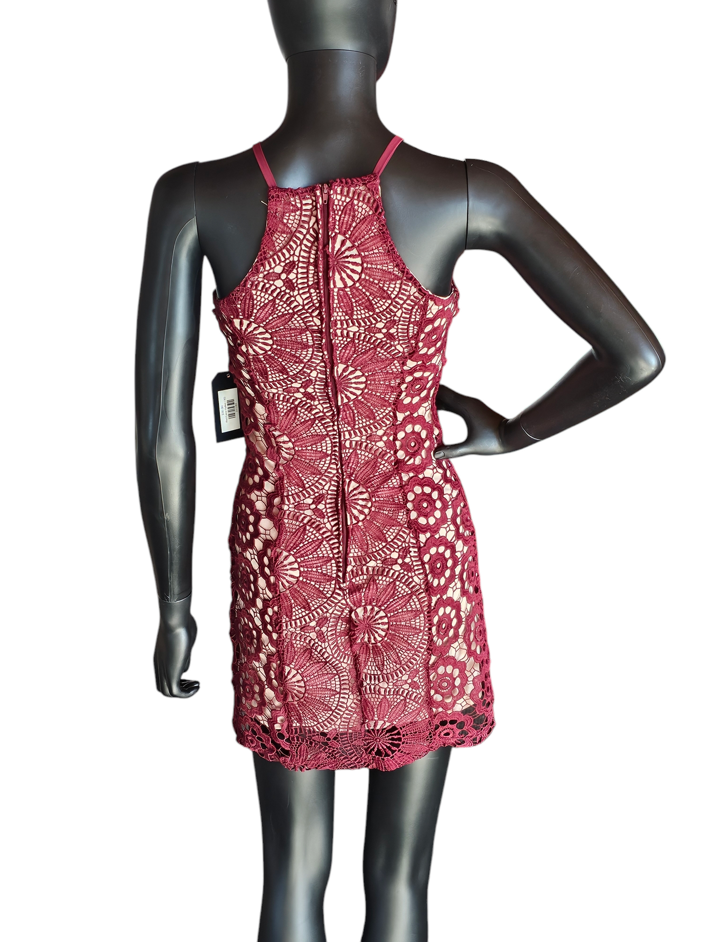 Red Lace Halter Short Party Dress - Francesca's