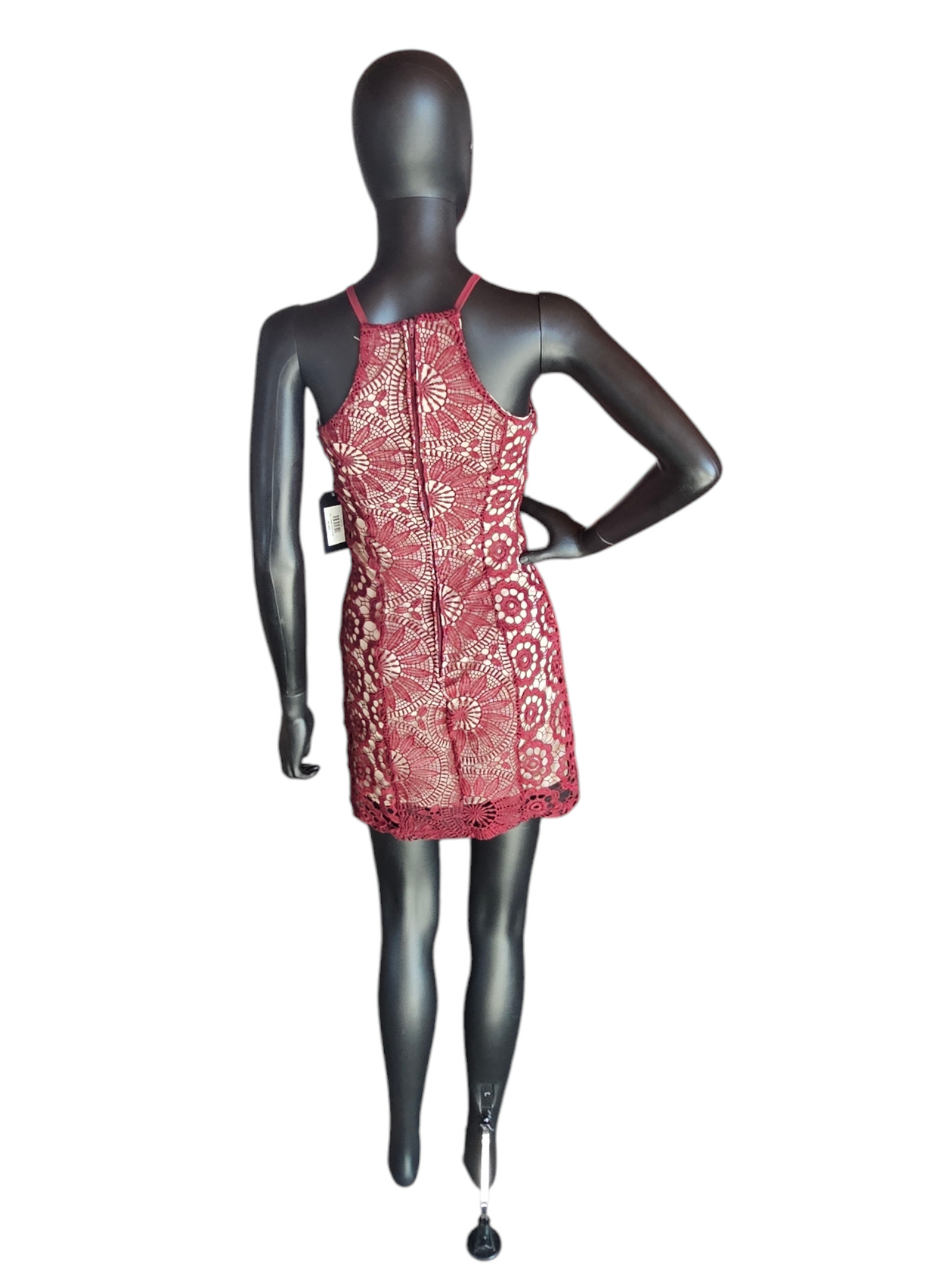 Red Lace Halter Short Party Dress - Francesca's