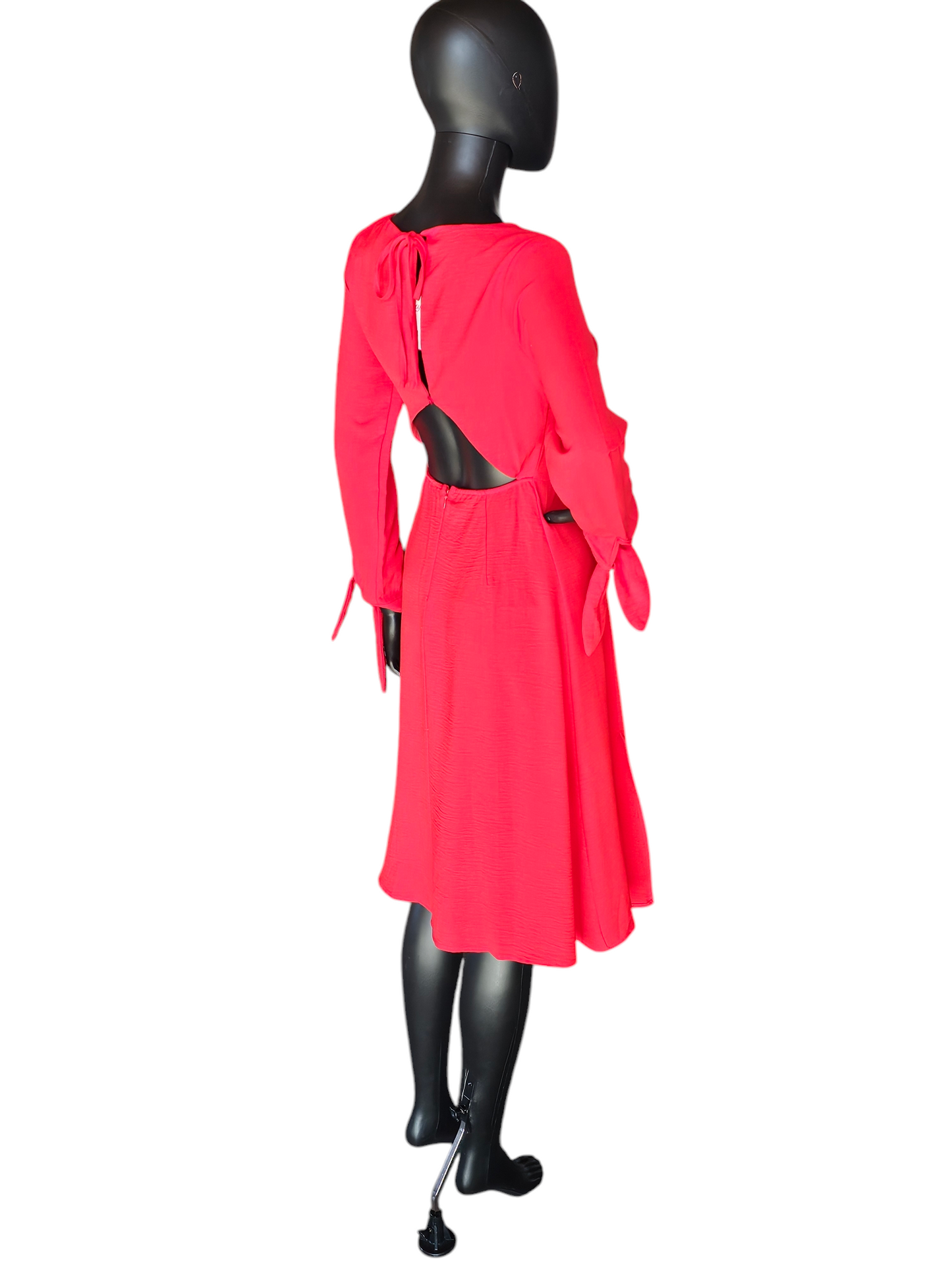 Red Long Sleeve Open Back Short Cocktail Dress - Sugar Lipz NWT