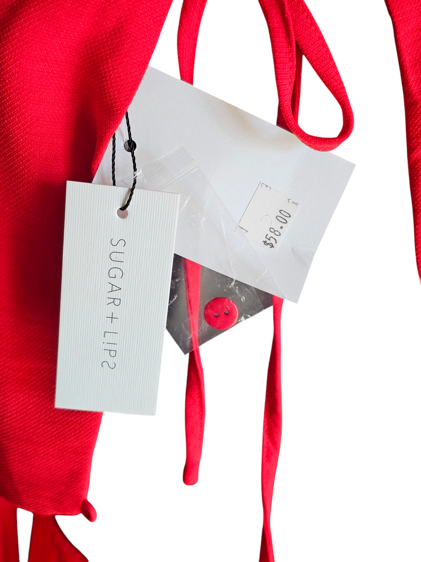 Red Long Sleeve Open Back Short Cocktail Dress - Sugar Lipz NWT