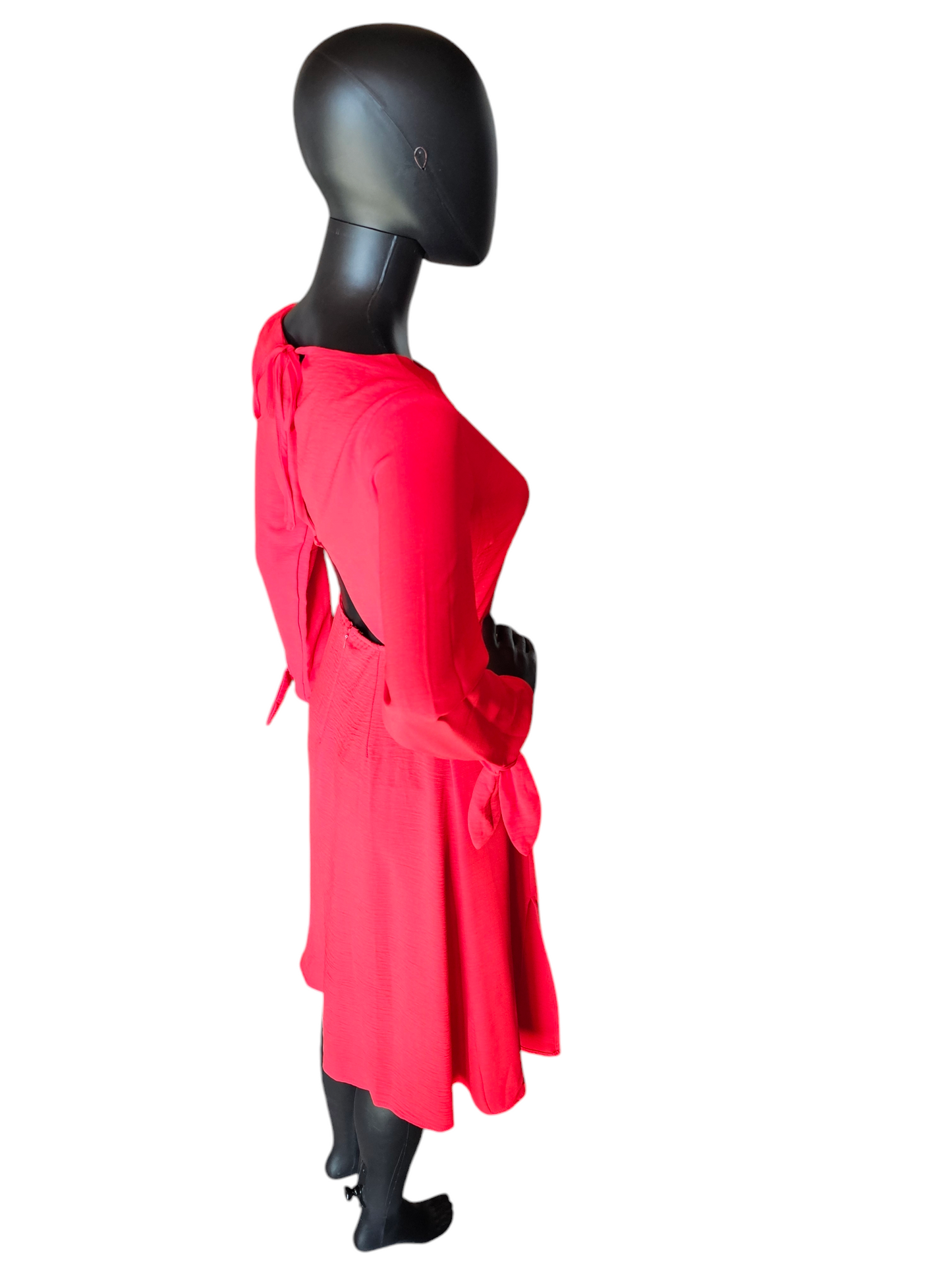 Red Long Sleeve Open Back Short Cocktail Dress - Sugar Lipz NWT