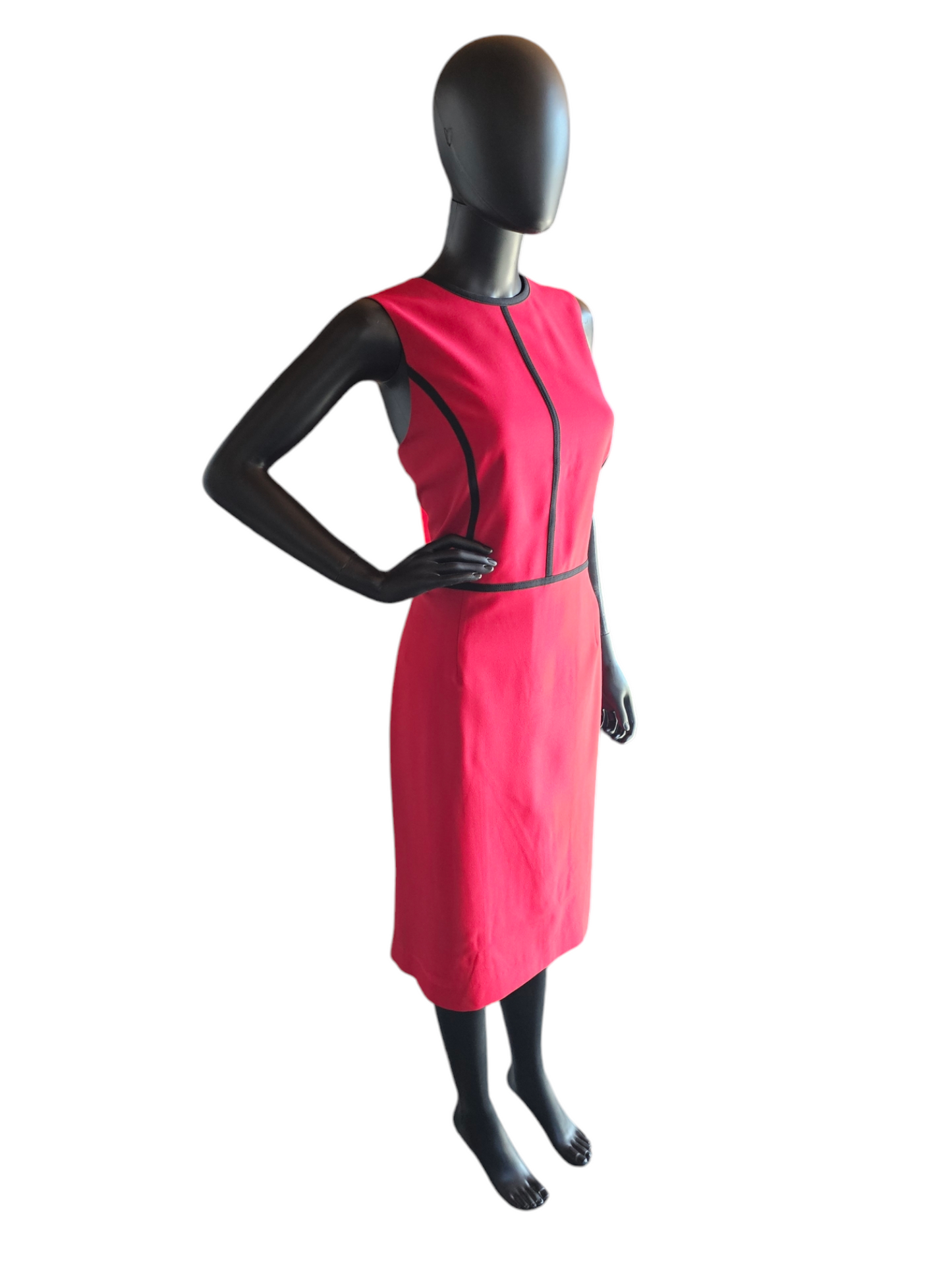 Red/Black Piping Mid Length Sheath Dress - Black Label by Evan Picone NWT