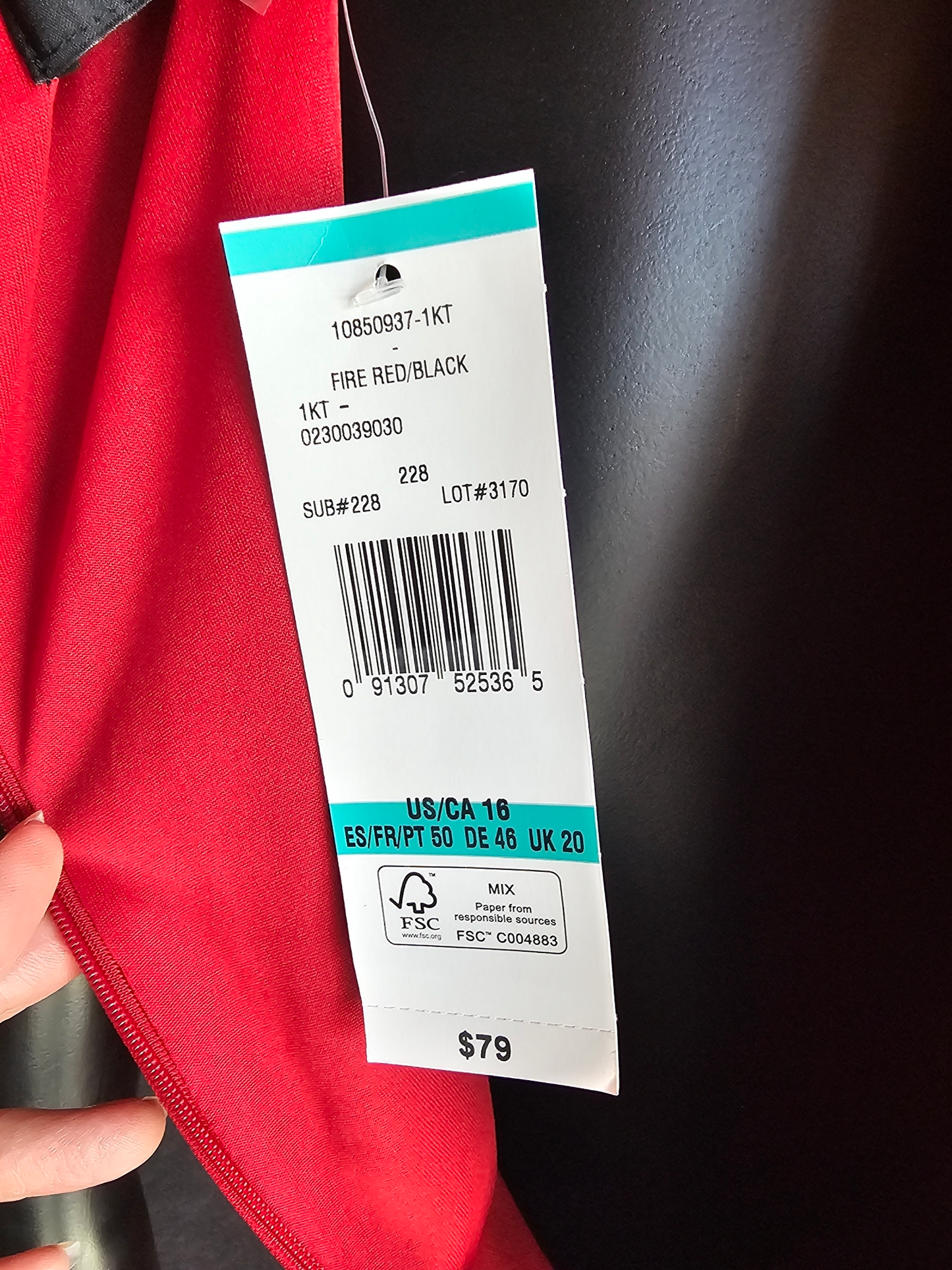 Red/Black Piping Mid Length Sheath Dress - Black Label by Evan Picone NWT