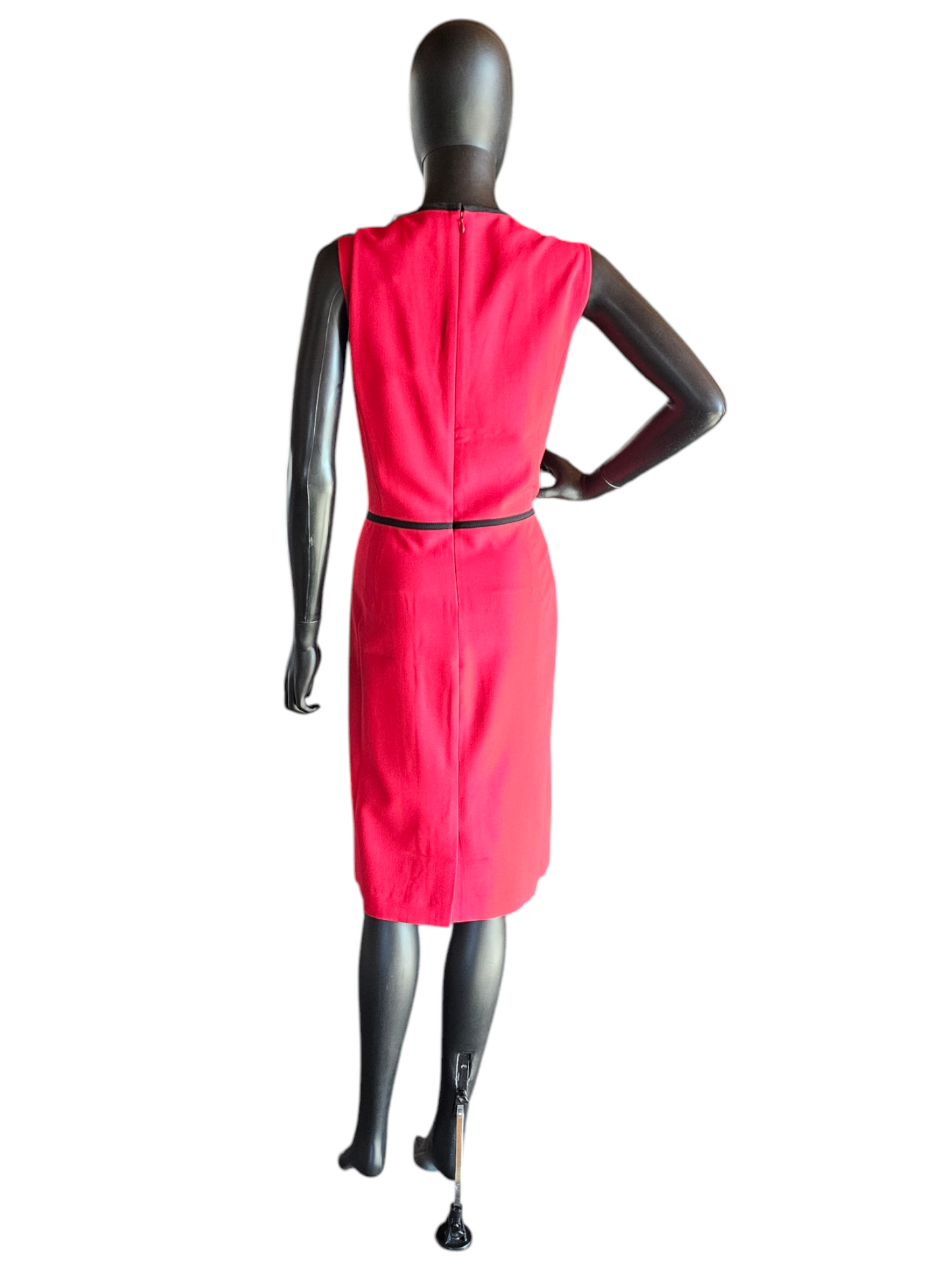 Red/Black Piping Mid Length Sheath Dress - Black Label by Evan Picone NWT