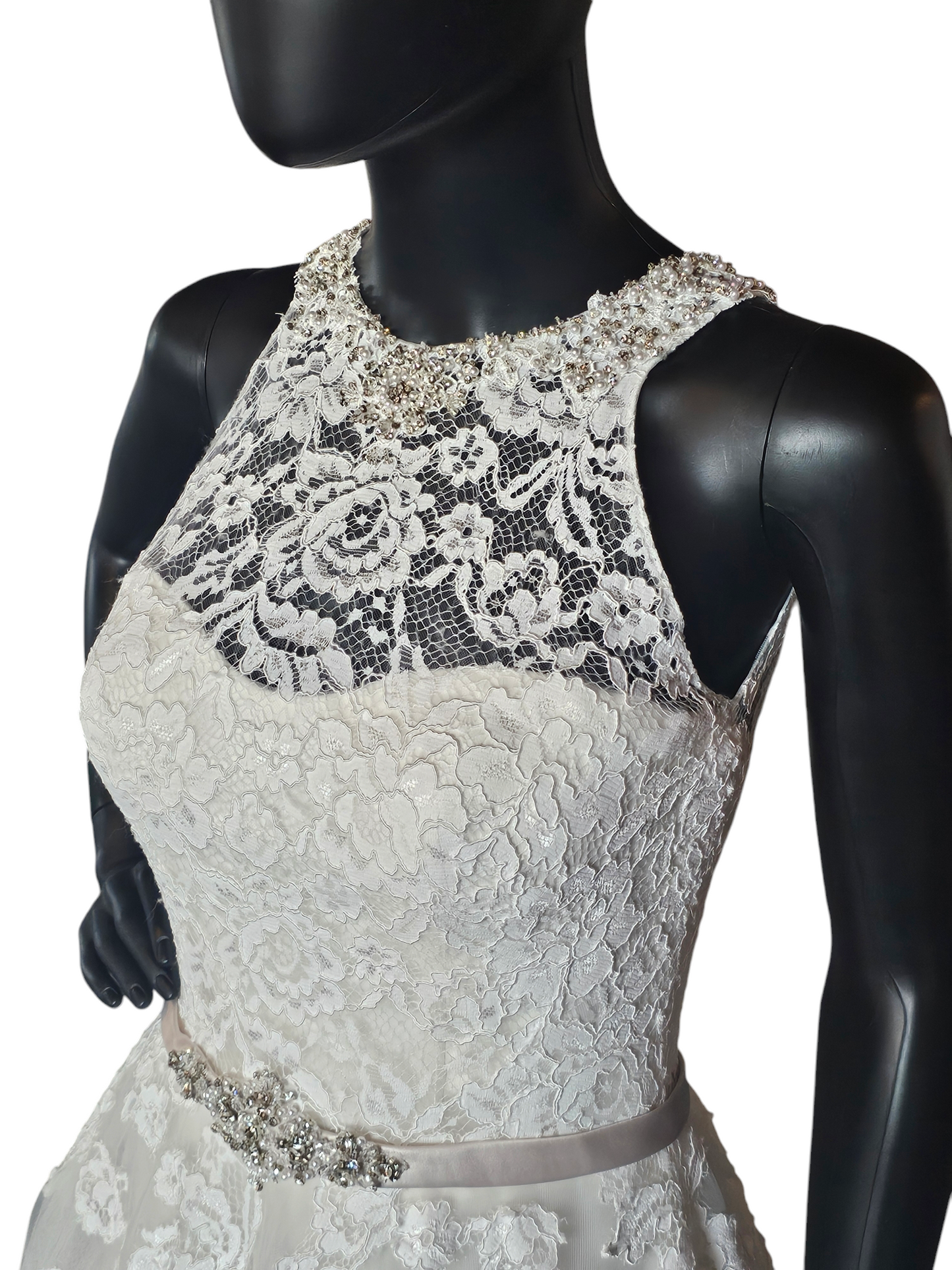 Lace Racerback Illusion A-Line Wedding Gown - Private Label - Ella Rosa