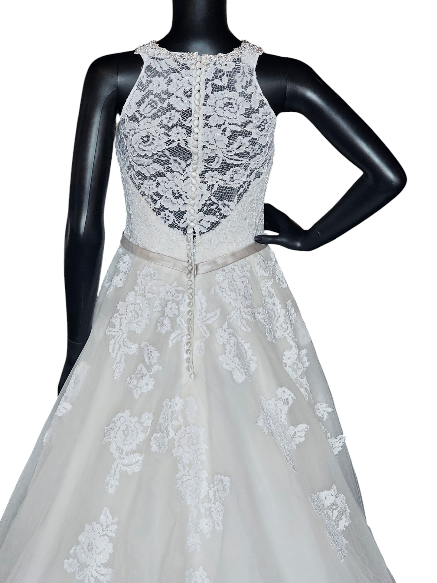 Lace Racerback Illusion A-Line Wedding Gown - Private Label - Ella Rosa