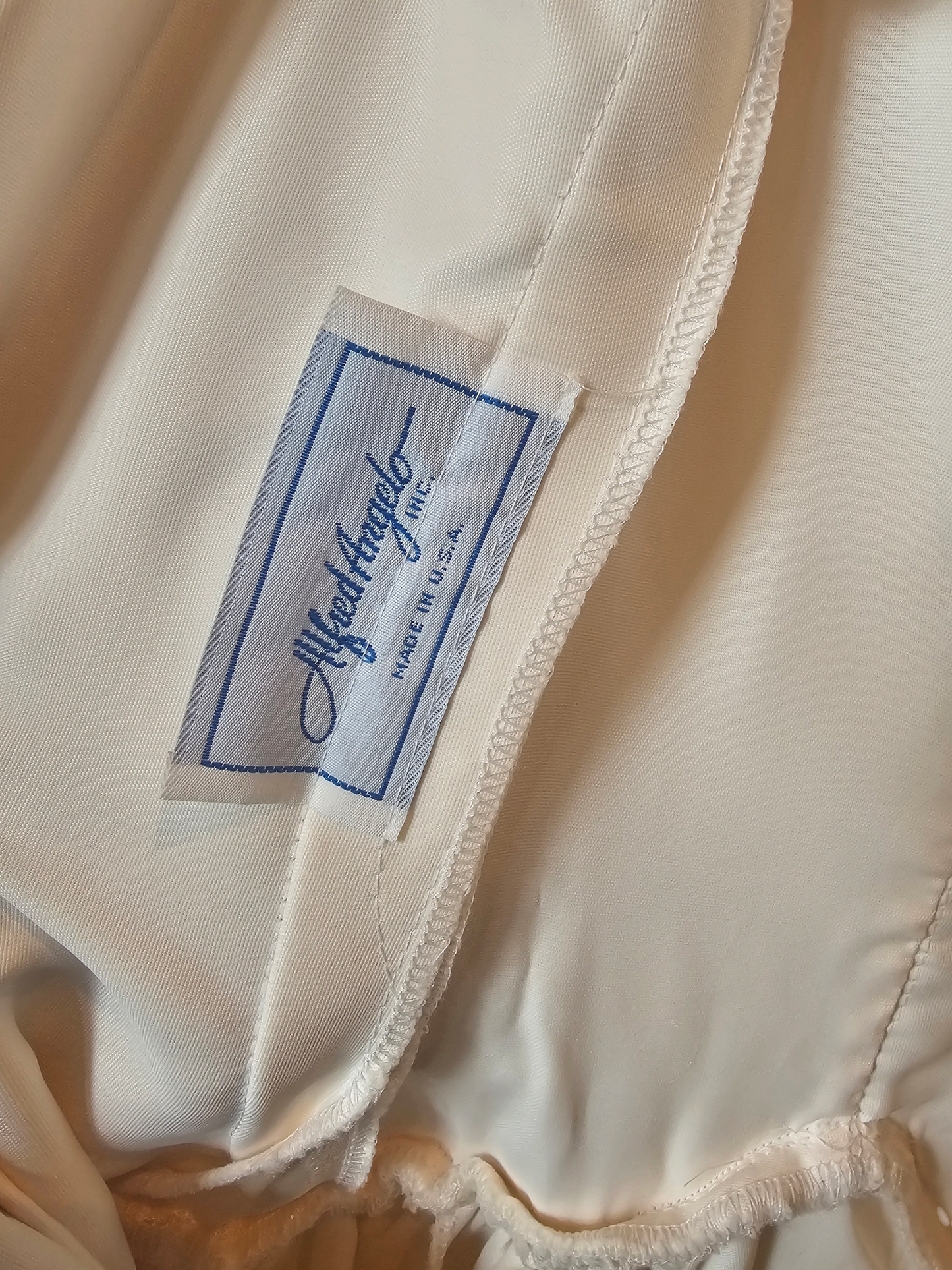 Vintage Alfred Angelo Blush Brocade Satin Wedding Gown