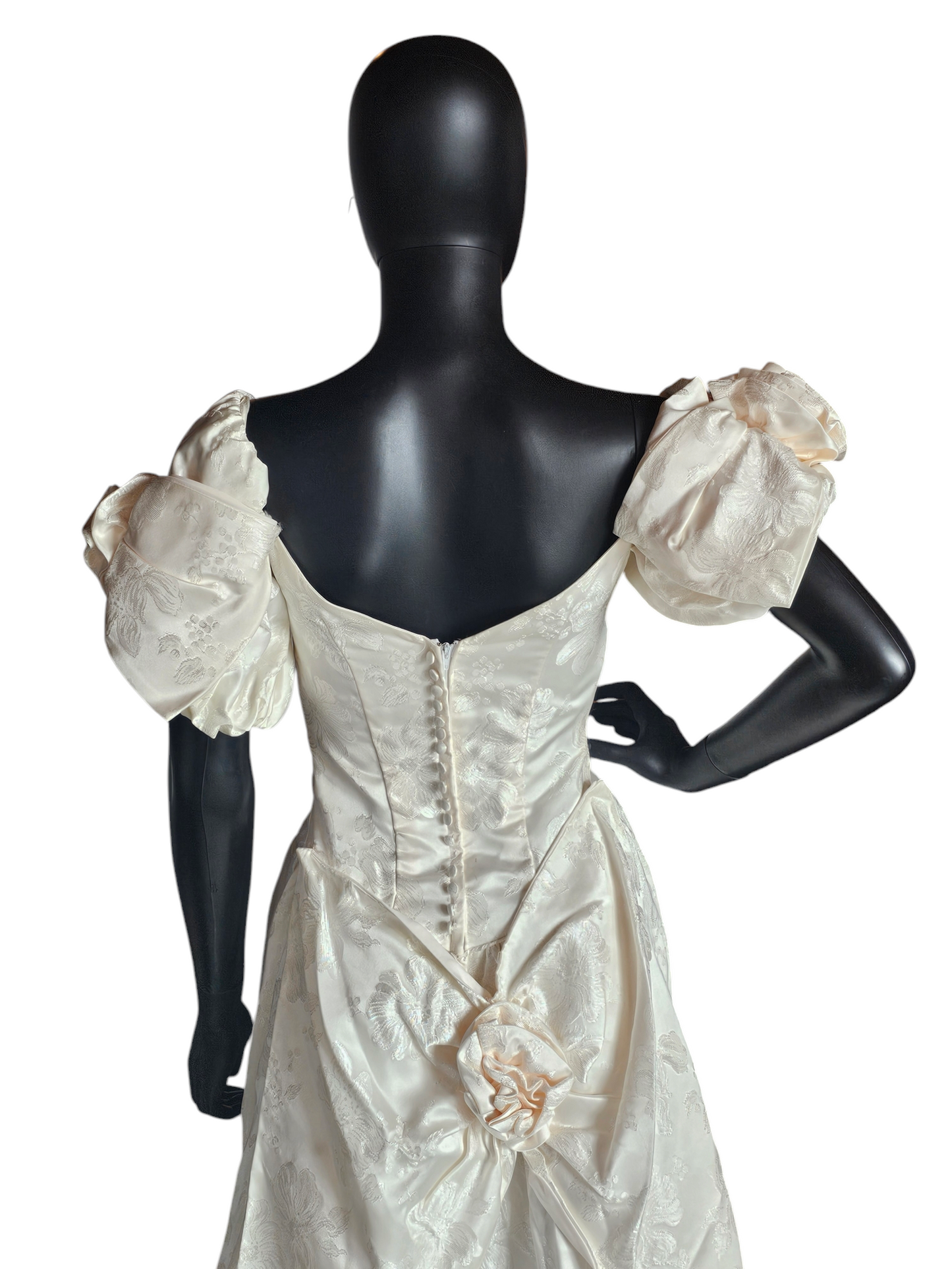 Vintage Alfred Angelo Blush Brocade Satin Wedding Gown