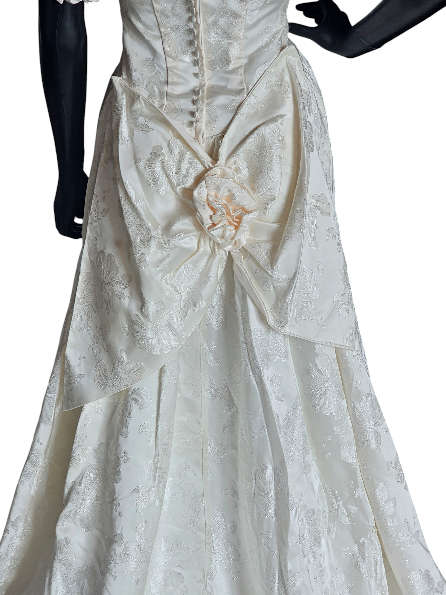 Vintage Alfred Angelo Blush Brocade Satin Wedding Gown