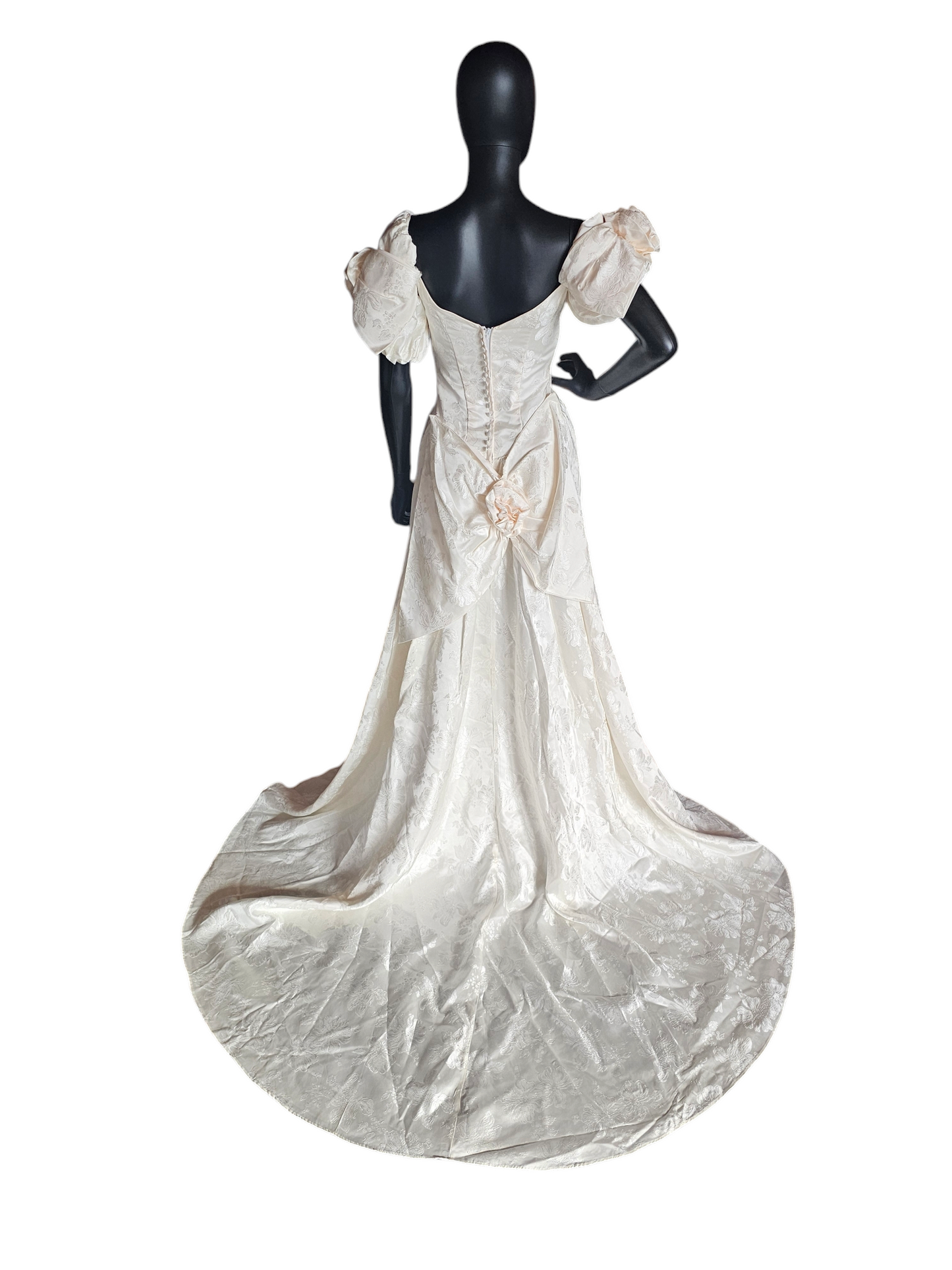 Vintage Alfred Angelo Blush Brocade Satin Wedding Gown