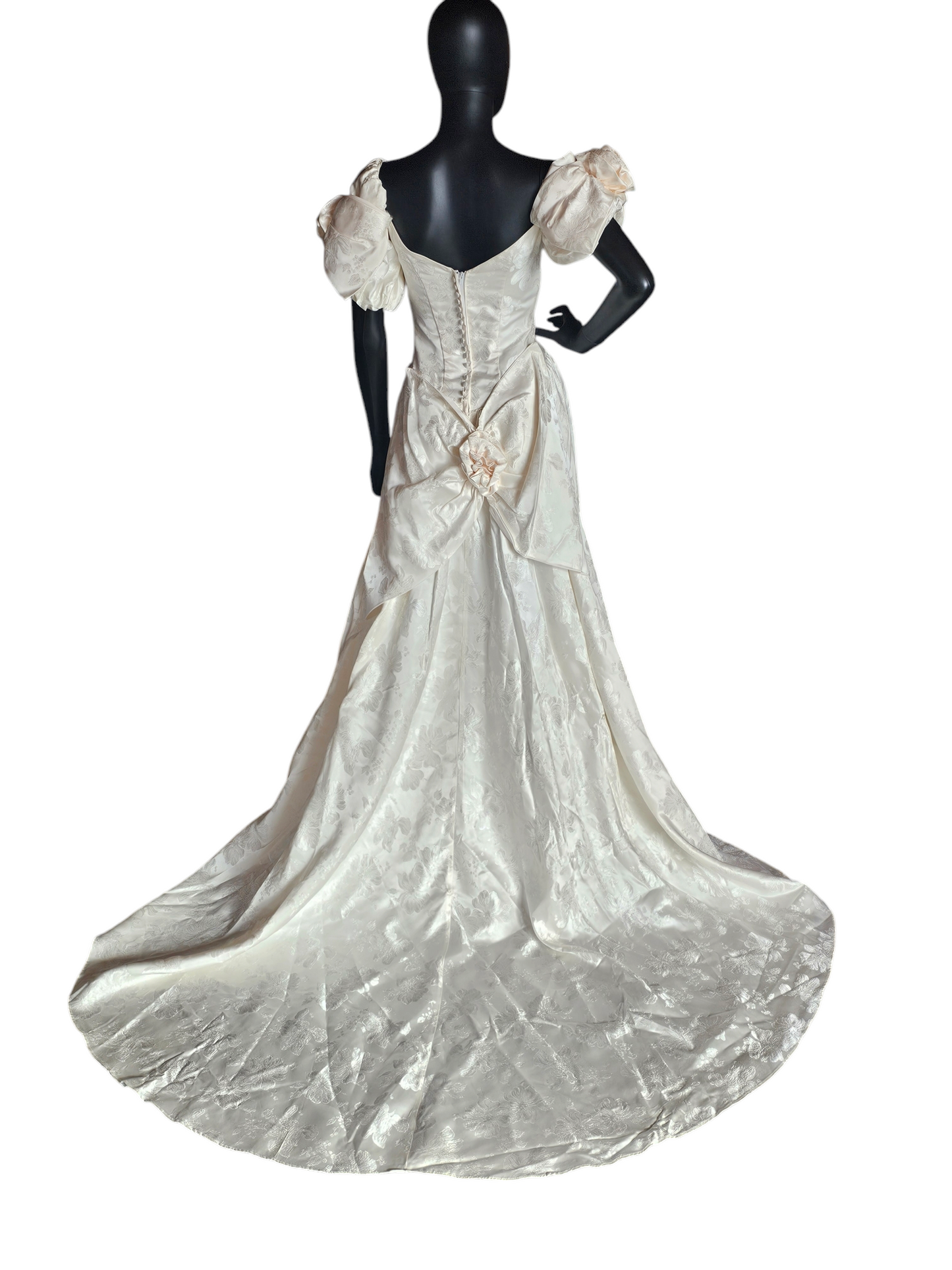 Vintage Alfred Angelo Blush Brocade Satin Wedding Gown