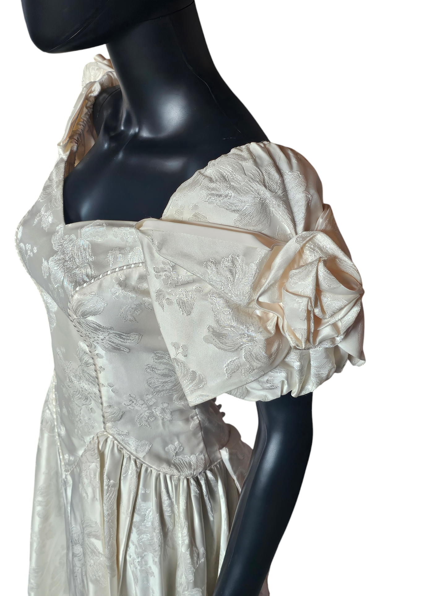 Vintage Alfred Angelo Blush Brocade Satin Wedding Gown