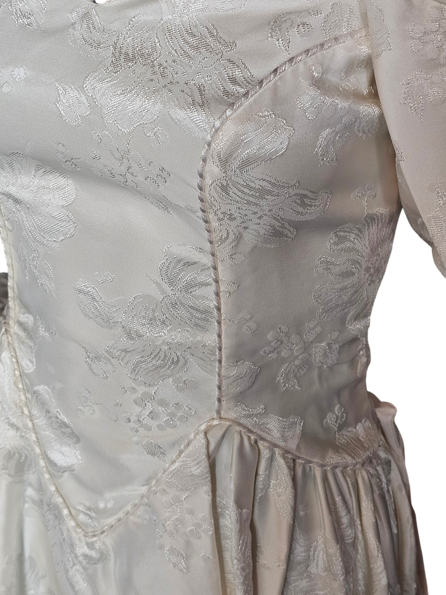 Vintage Alfred Angelo Blush Brocade Satin Wedding Gown