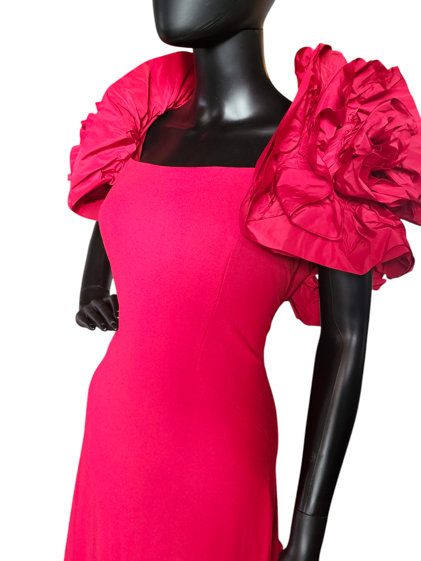 Ruby Crushed Sleeve W/Train Formal Gown - NWT - Tadashi Shoji