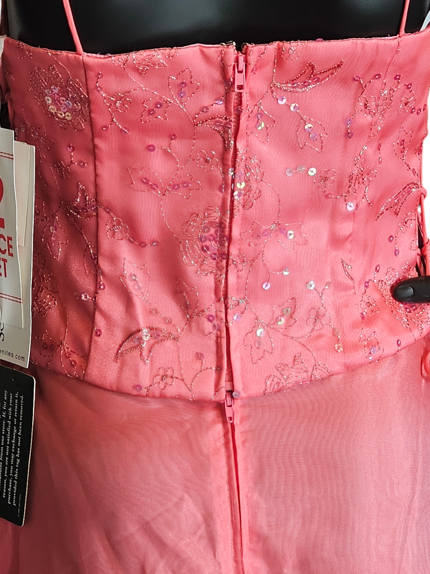 Peach Shimmer 2-Piece Halter Formal Dress - Vintage Blondie Nites NWT