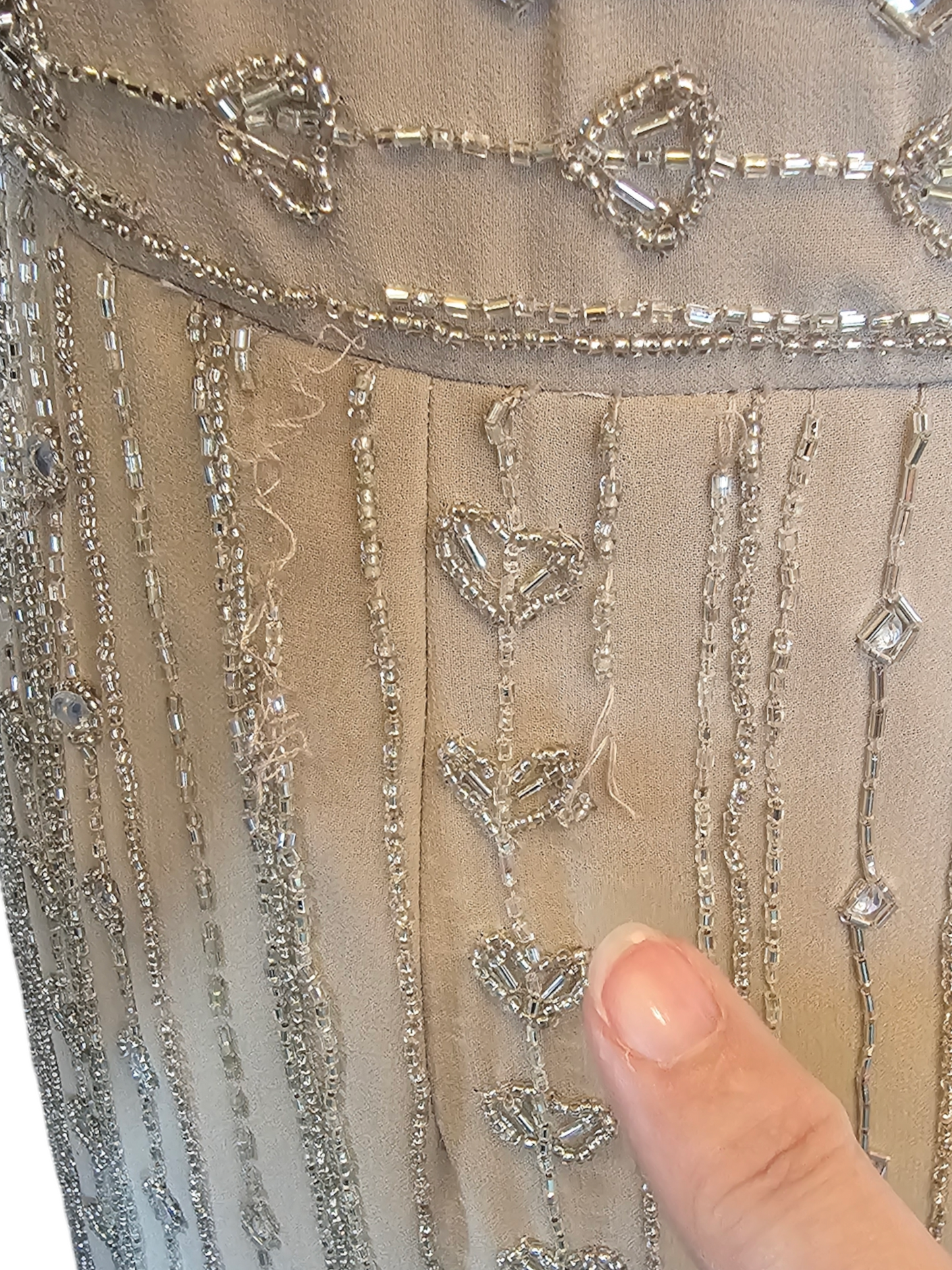 Camel Beaded Mid-Calf - Mac Duggal