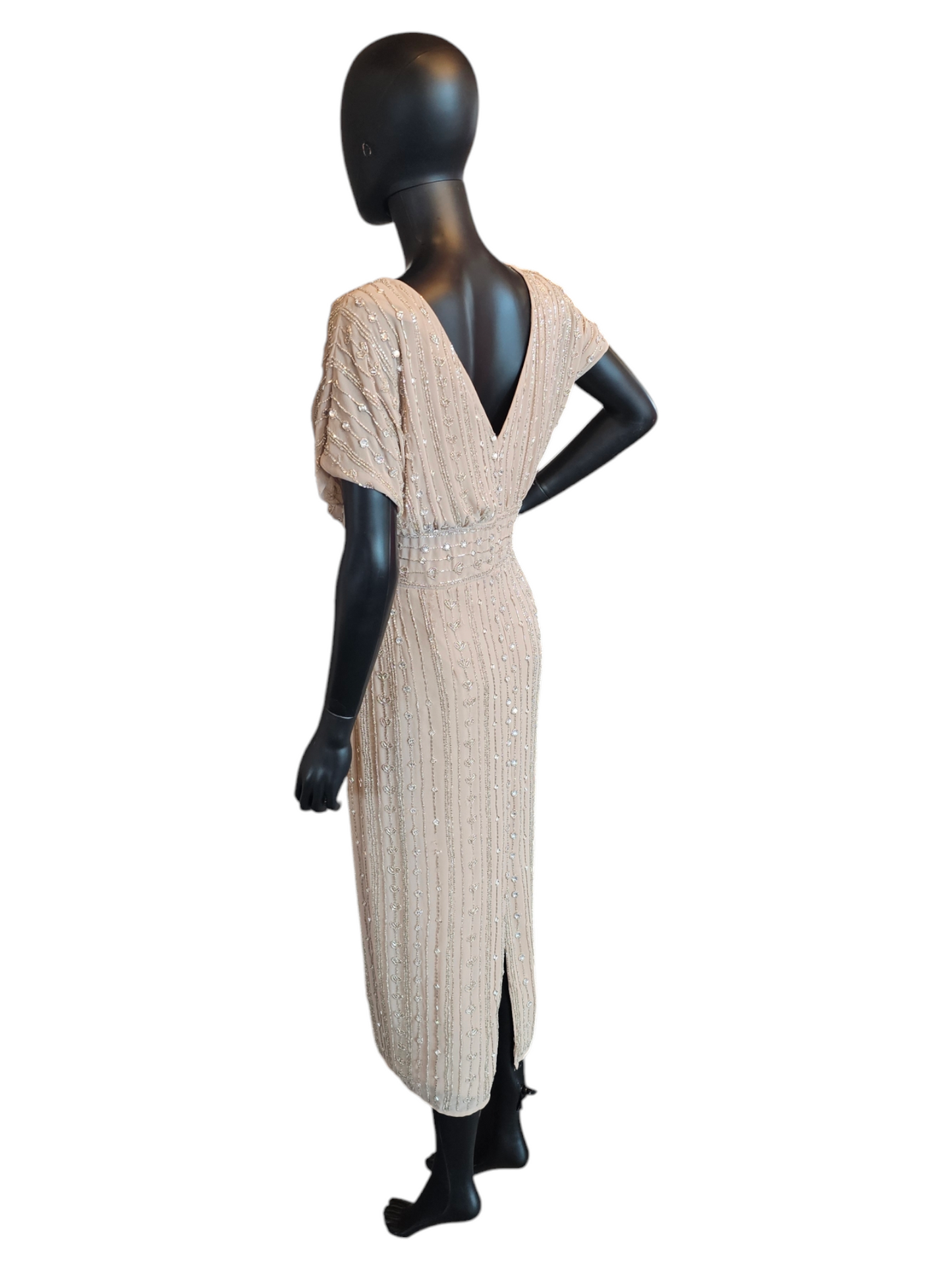 Camel Beaded Mid-Calf - Mac Duggal