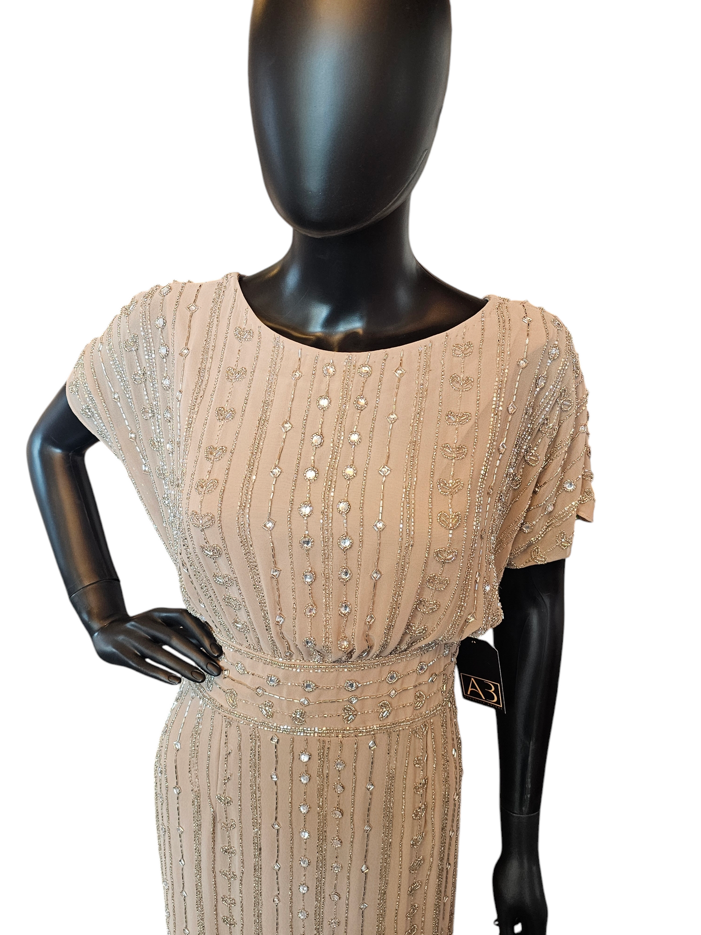 Camel Beaded Mid-Calf - Mac Duggal