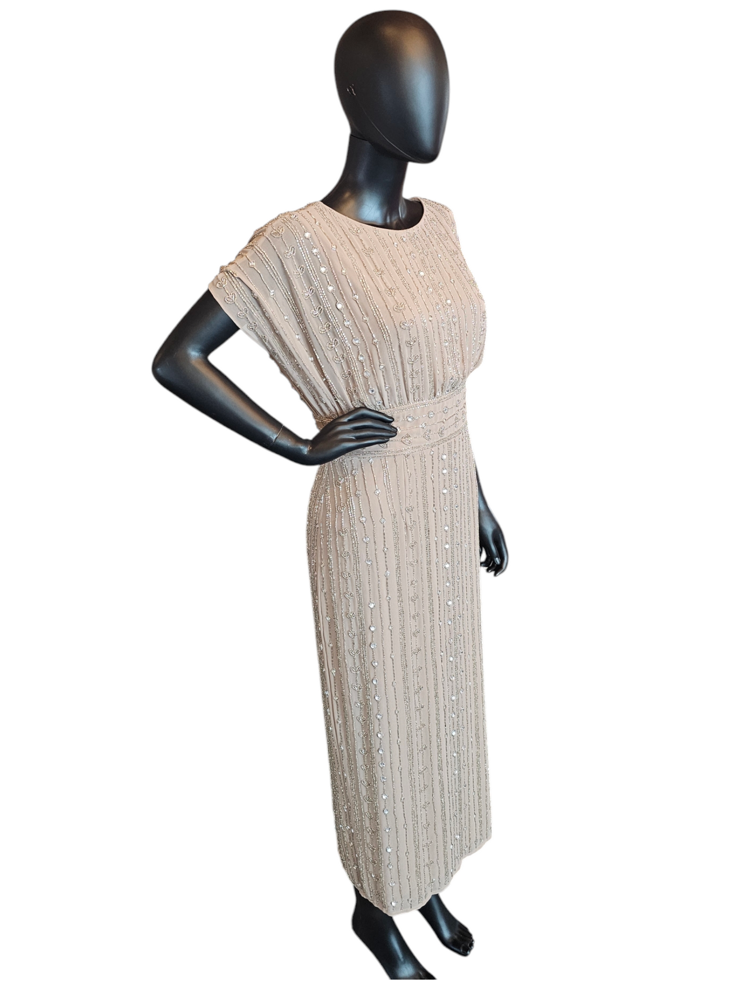 Camel Beaded Mid-Calf - Mac Duggal