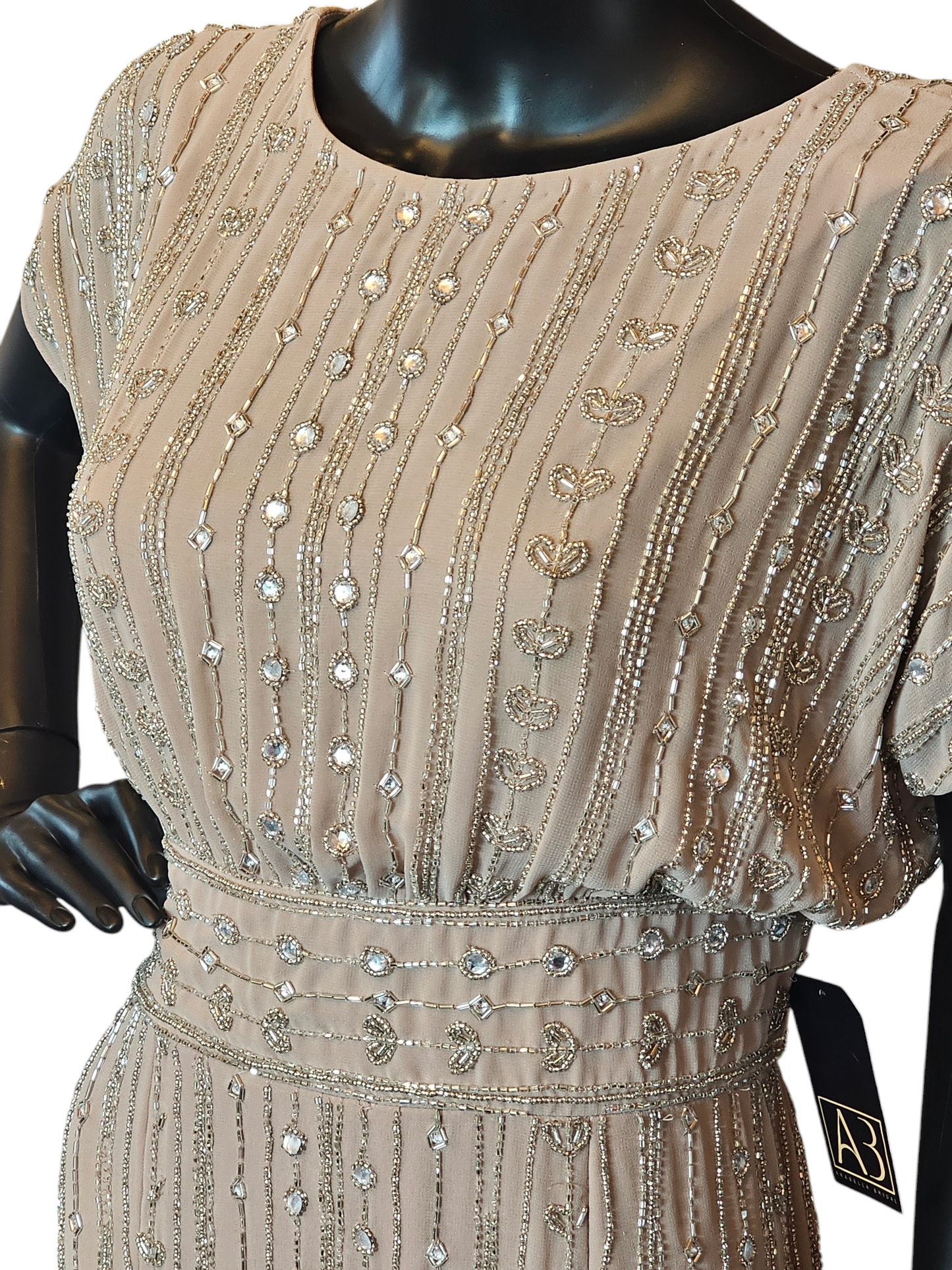 Camel Beaded Mid-Calf - Mac Duggal