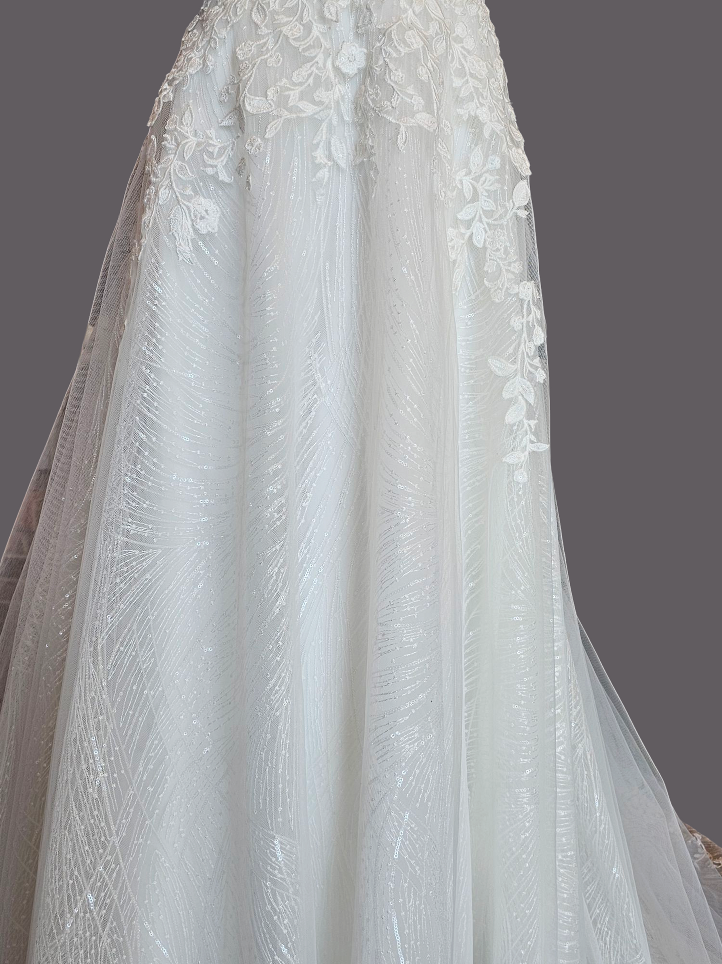 Lace/Sparkle Illusion Sweetheart Aline Wedding Gown - Private Label