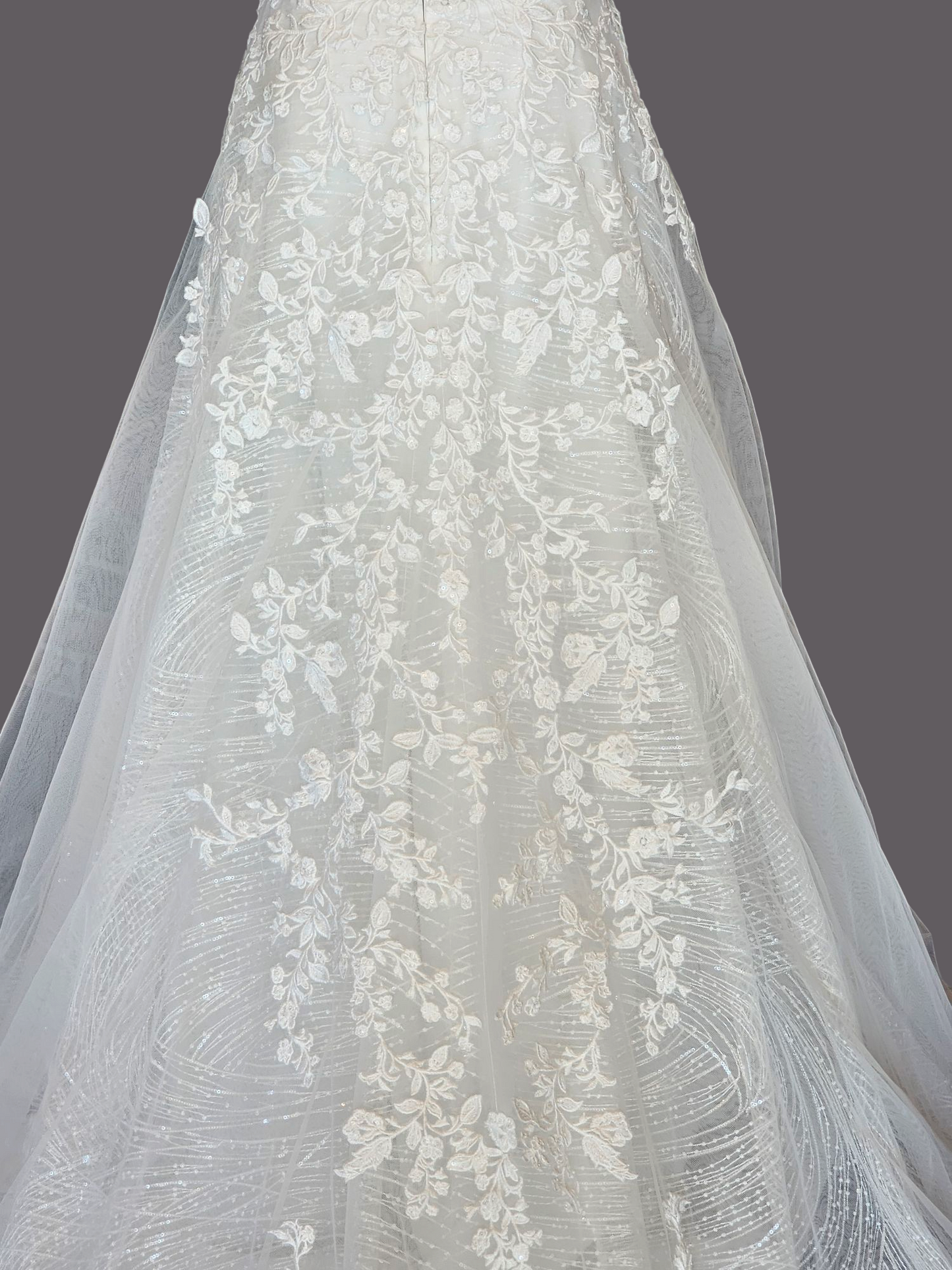 Lace/Sparkle Illusion Sweetheart Aline Wedding Gown - Private Label