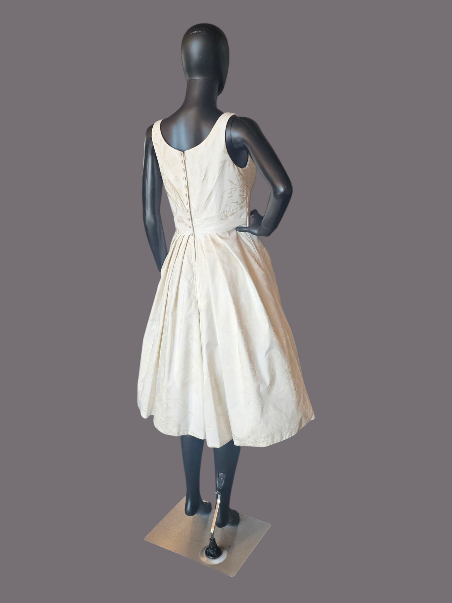 Zachary Alexander Jacquard Floral Fabric Tea Length Wedding Gown/Grooms Dinner