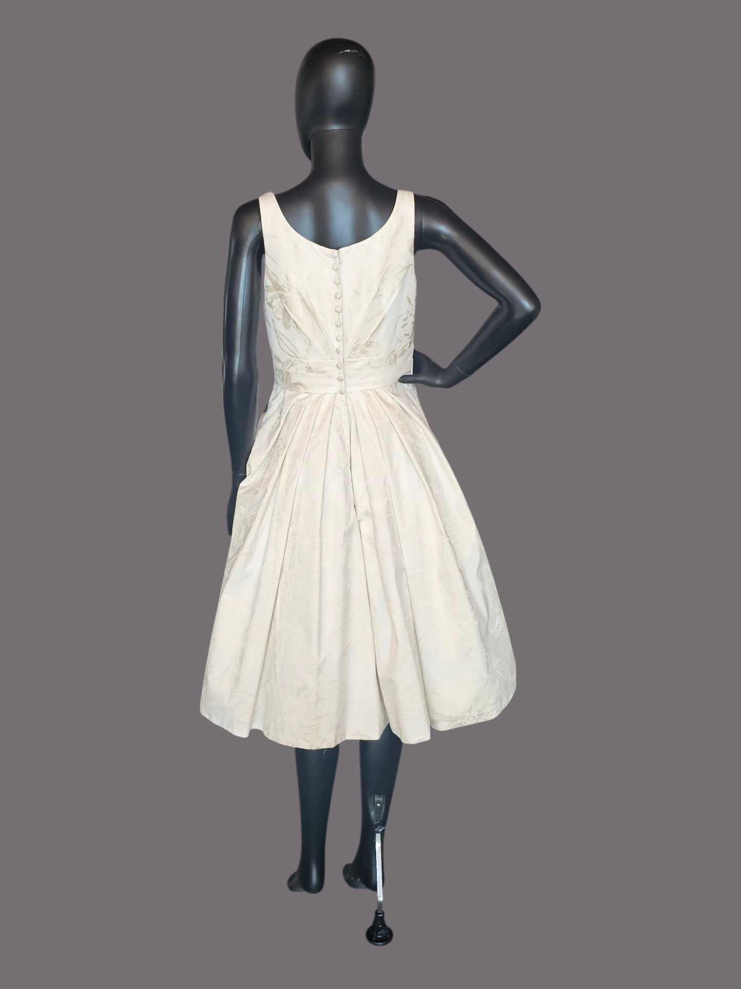 Zachary Alexander Jacquard Floral Fabric Tea Length Wedding Gown/Grooms Dinner