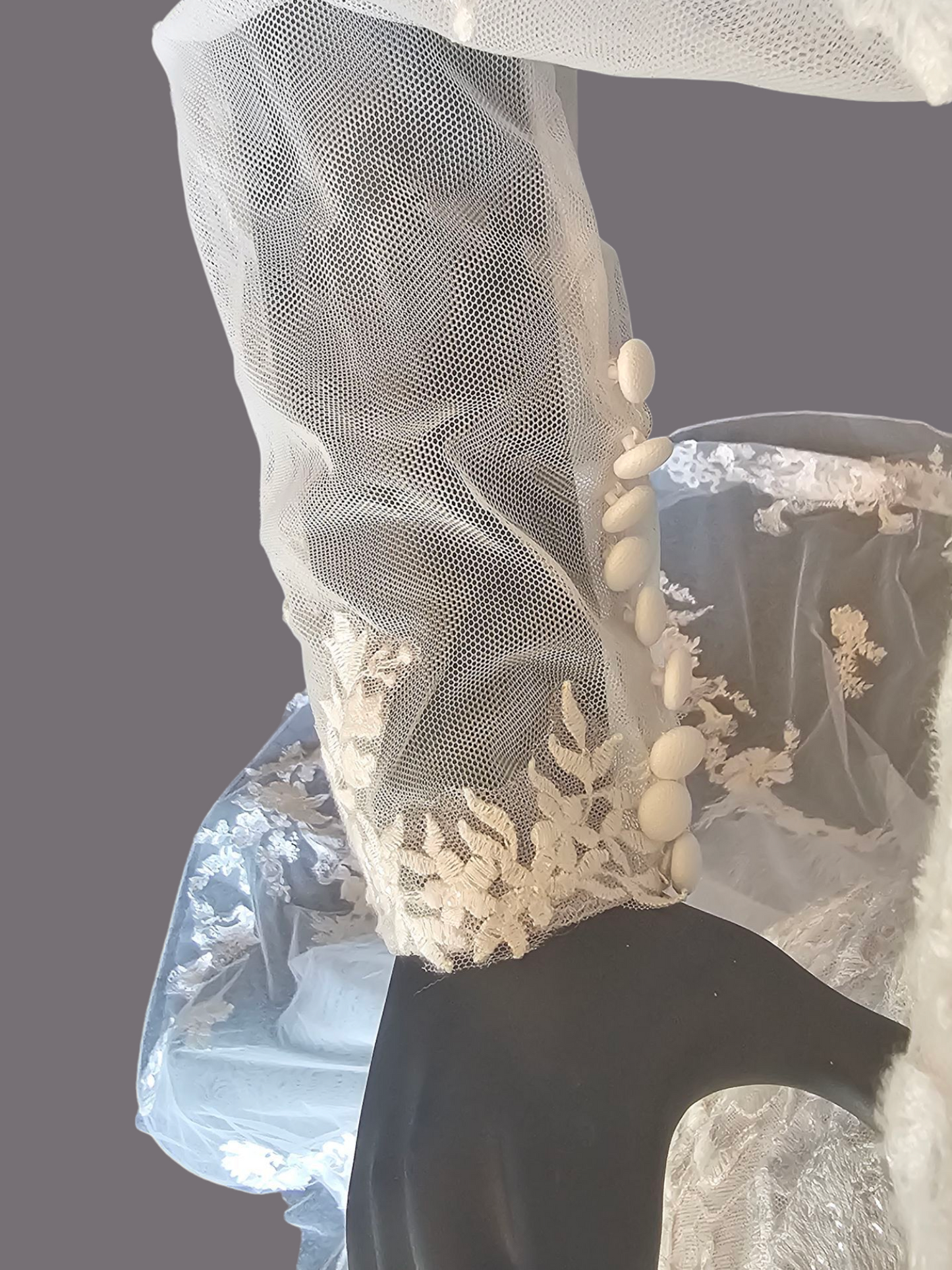 Blush Illusion Boat Neck Long Sleeve Fit & Flare Lace - Stella Couture