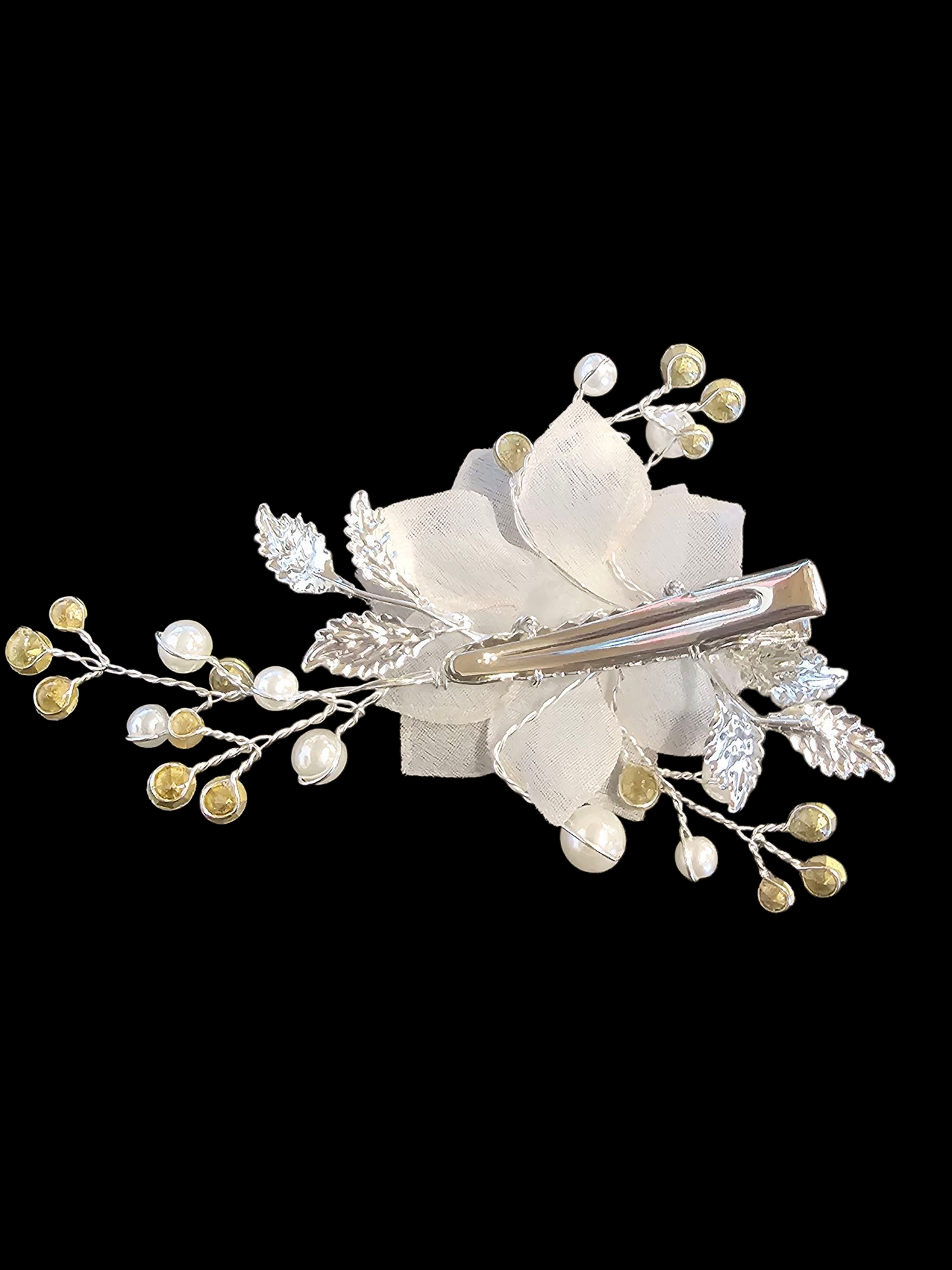 Silver/Pearl/Flower Hair Clip - Marionat