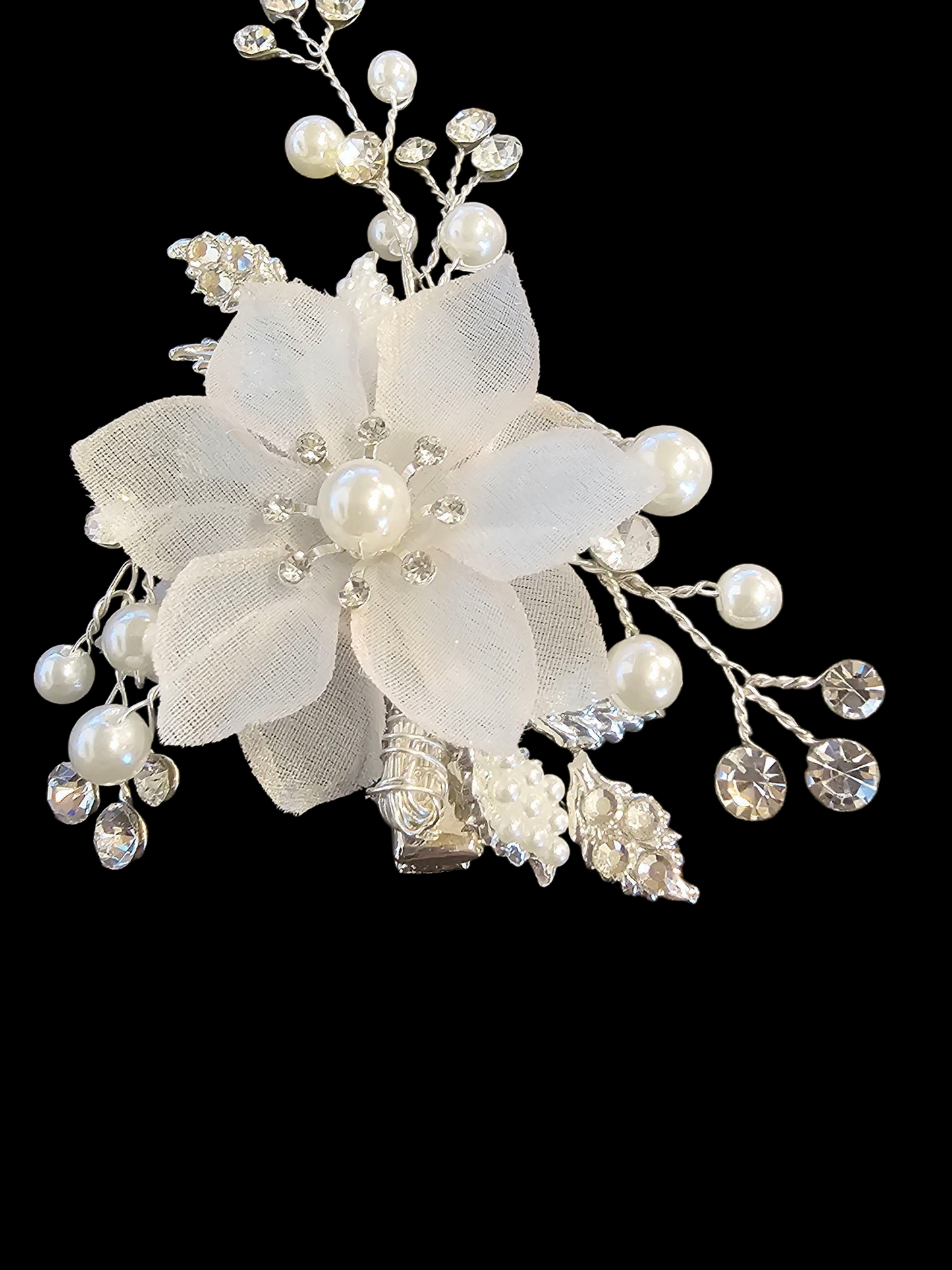 Silver/Pearl/Flower Hair Clip - Marionat