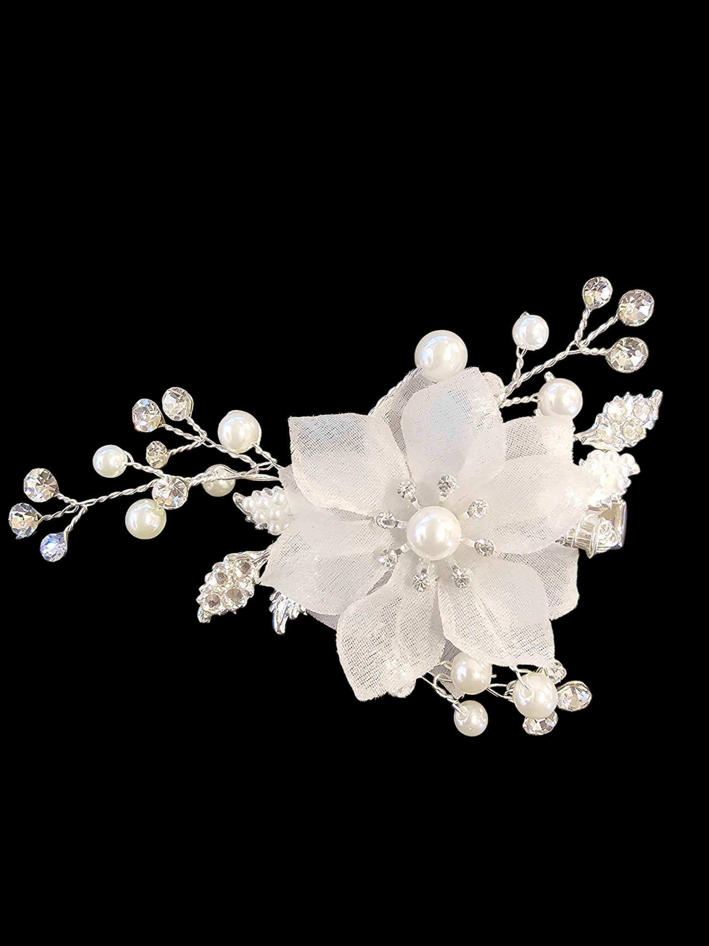 Silver/Pearl/Flower Hair Clip - Marionat
