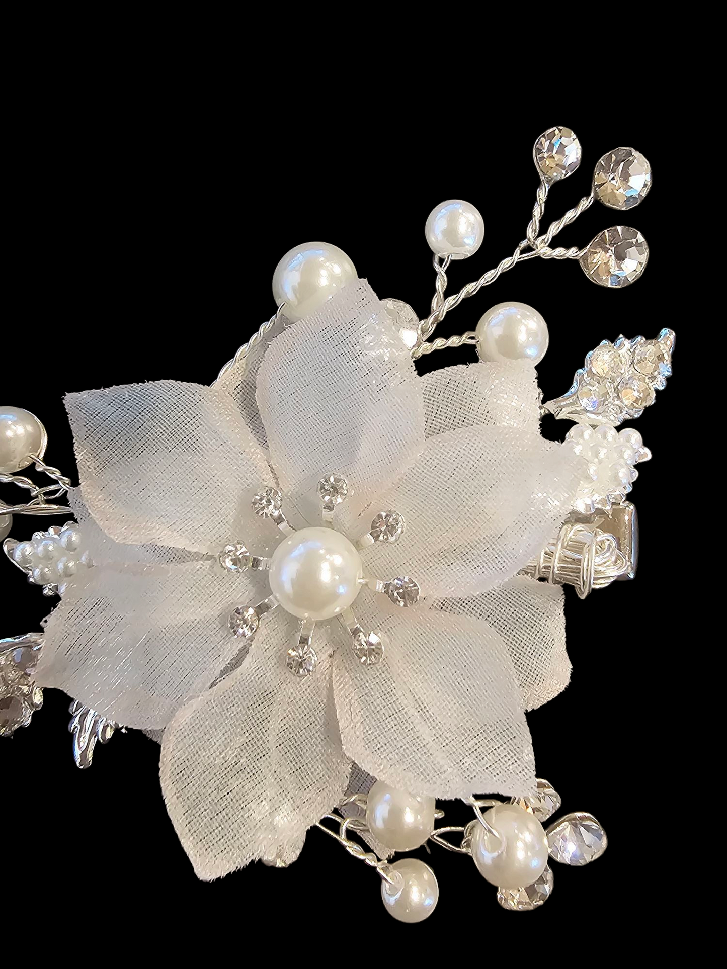 Silver/Pearl/Flower Hair Clip - Marionat