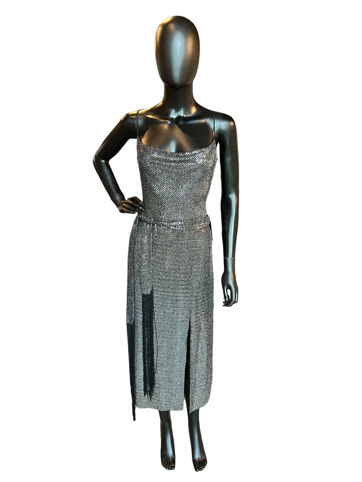 Black Glam Occasion Mid-Length Party Dress - Zara Basic