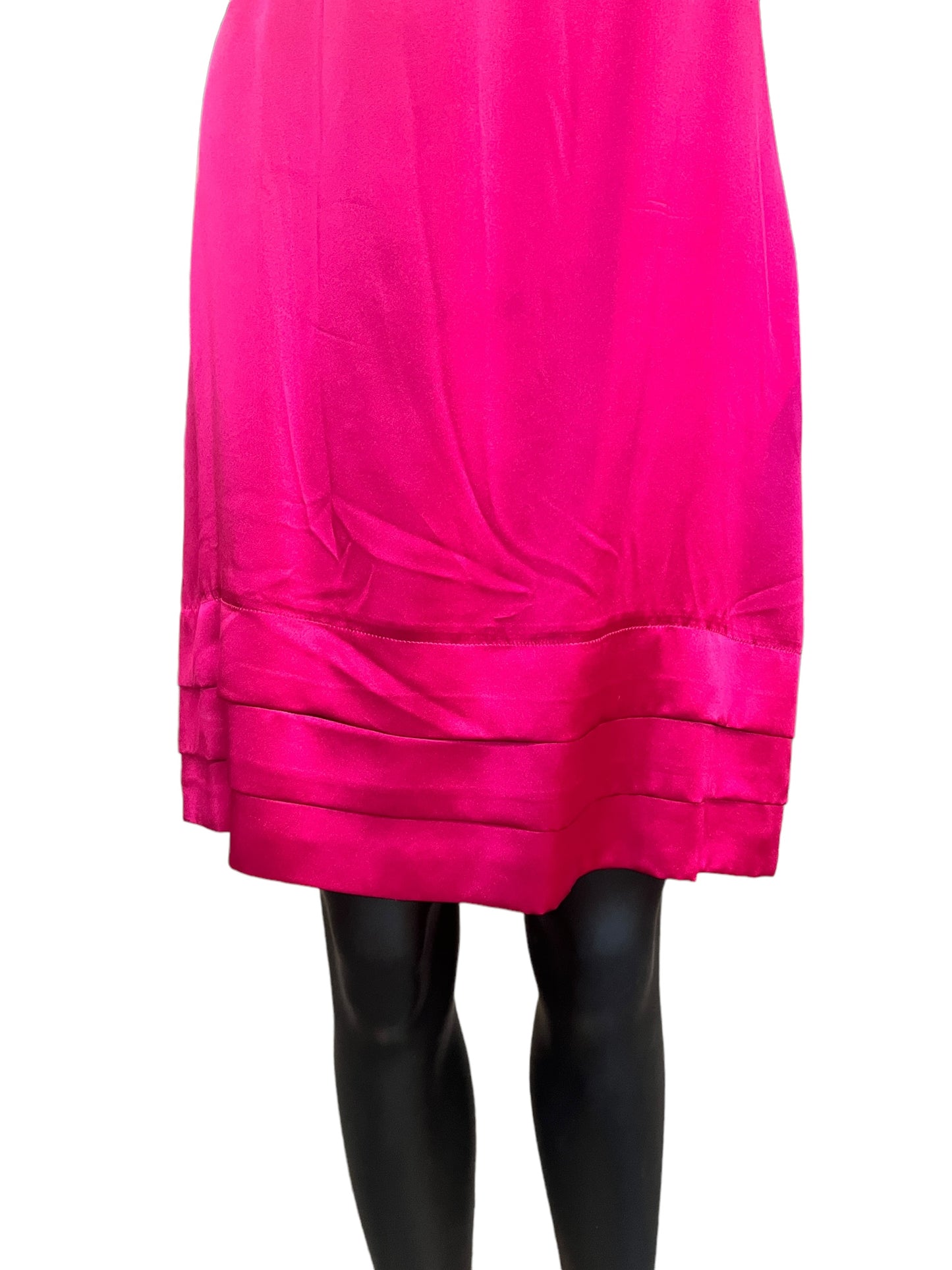 Red Charmeuse Mid-Length Dress