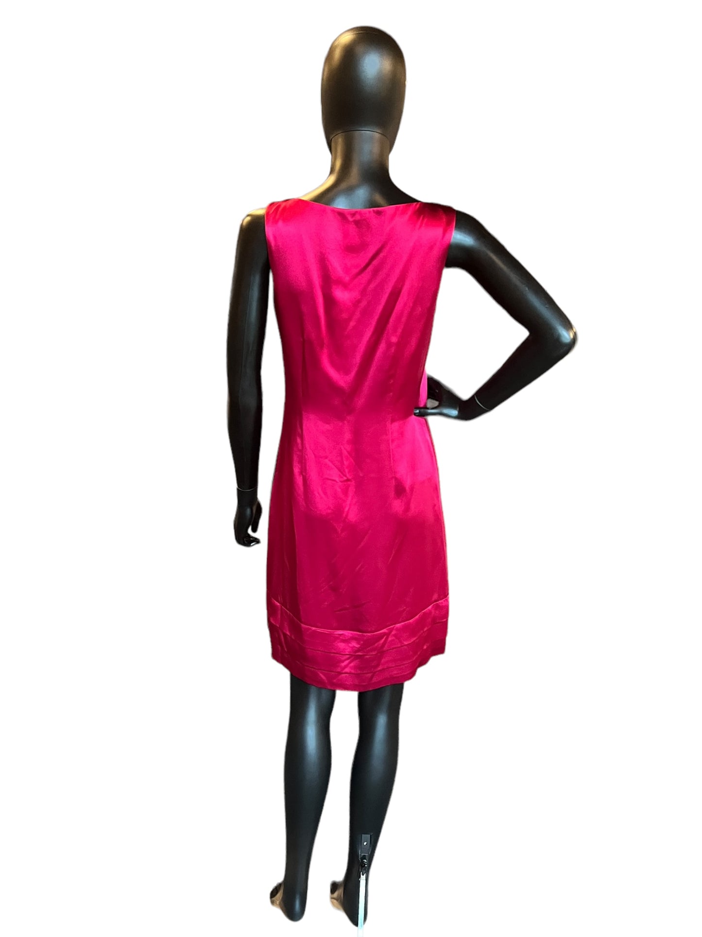 Red Charmeuse Mid-Length Dress