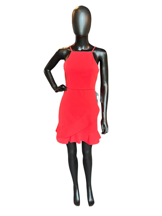 Orange Short Halter Mid-Length Dress