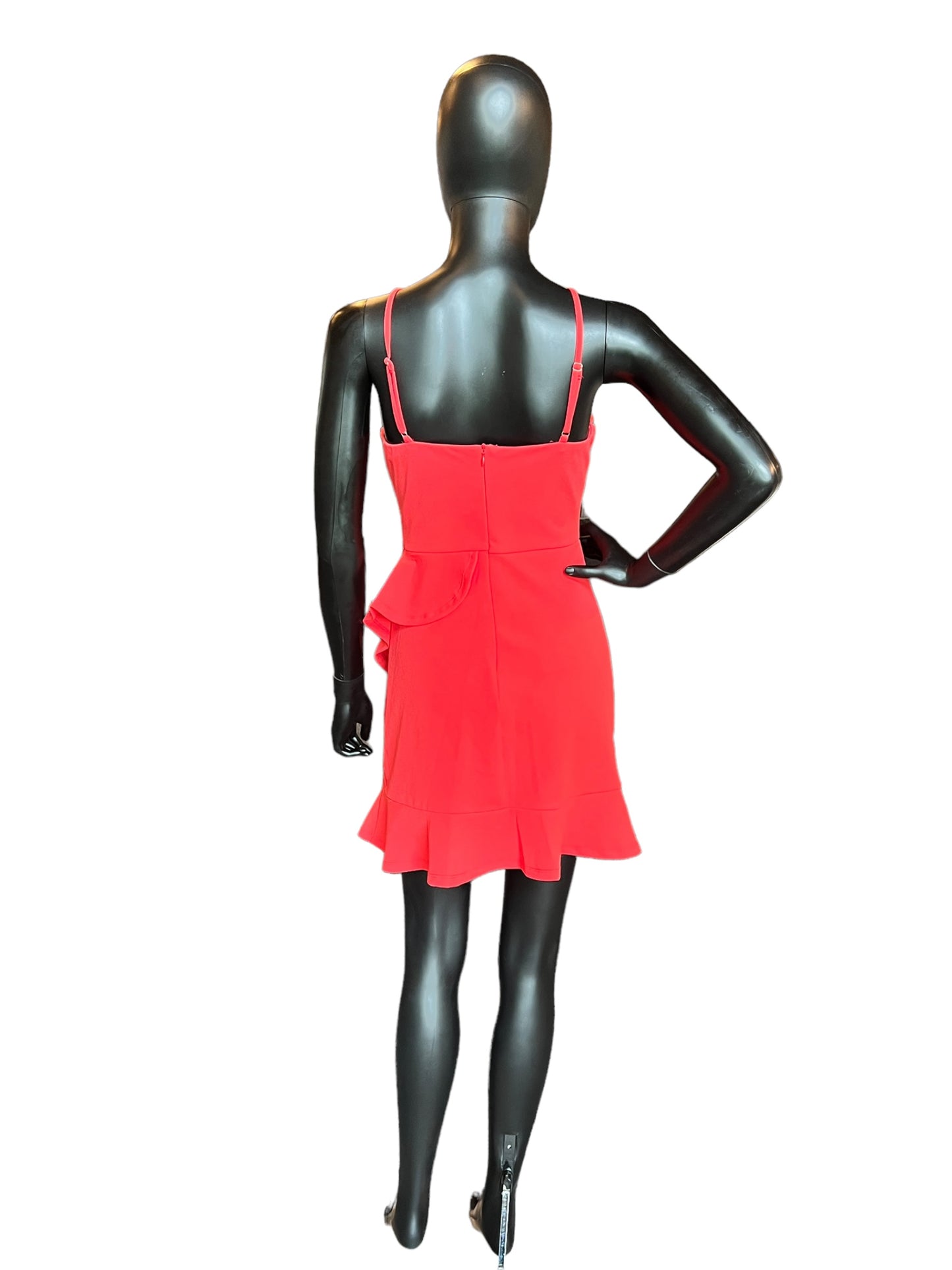 Orange Short Halter Mid-Length Dress