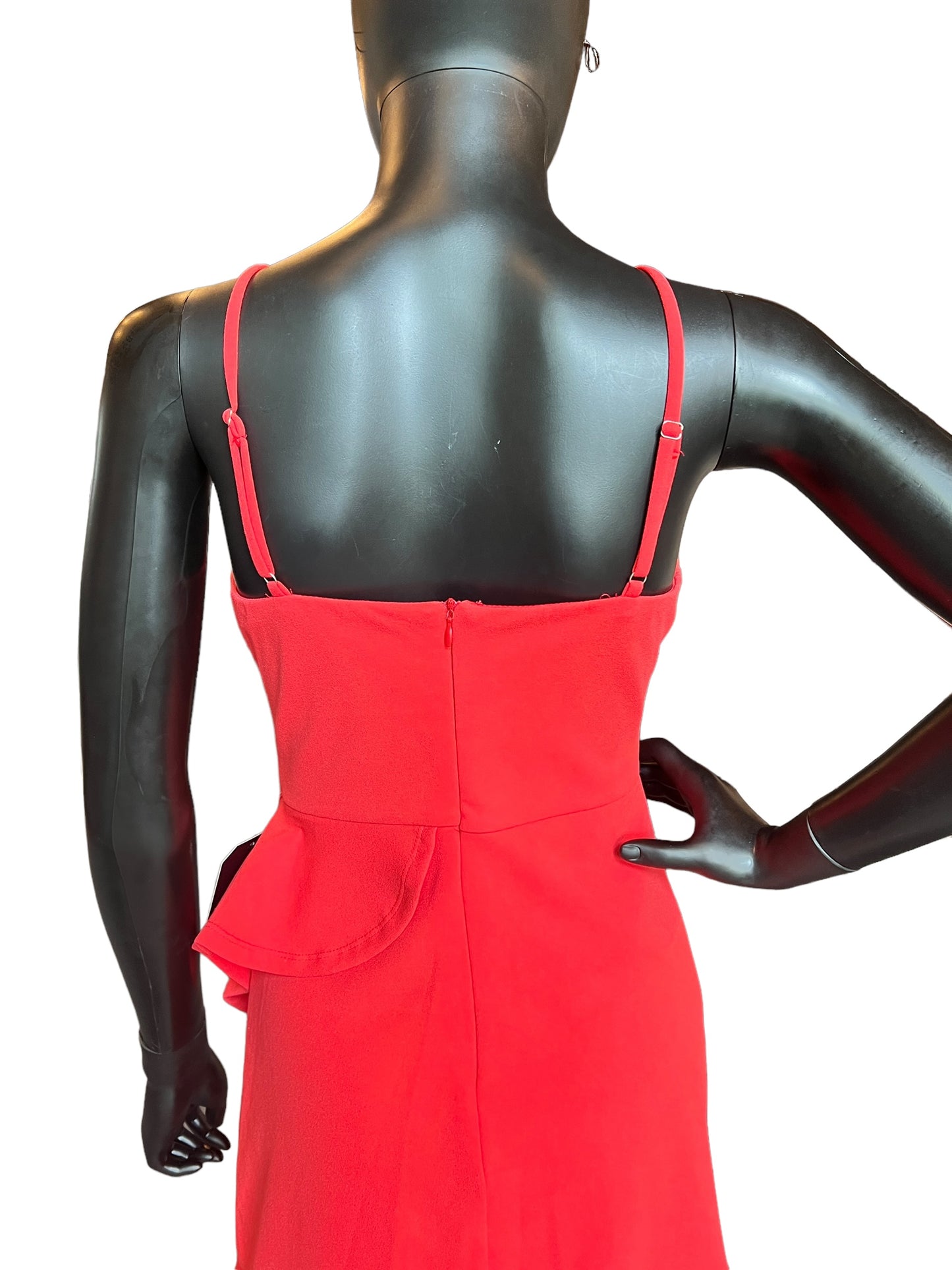 Orange Short Halter Mid-Length Dress